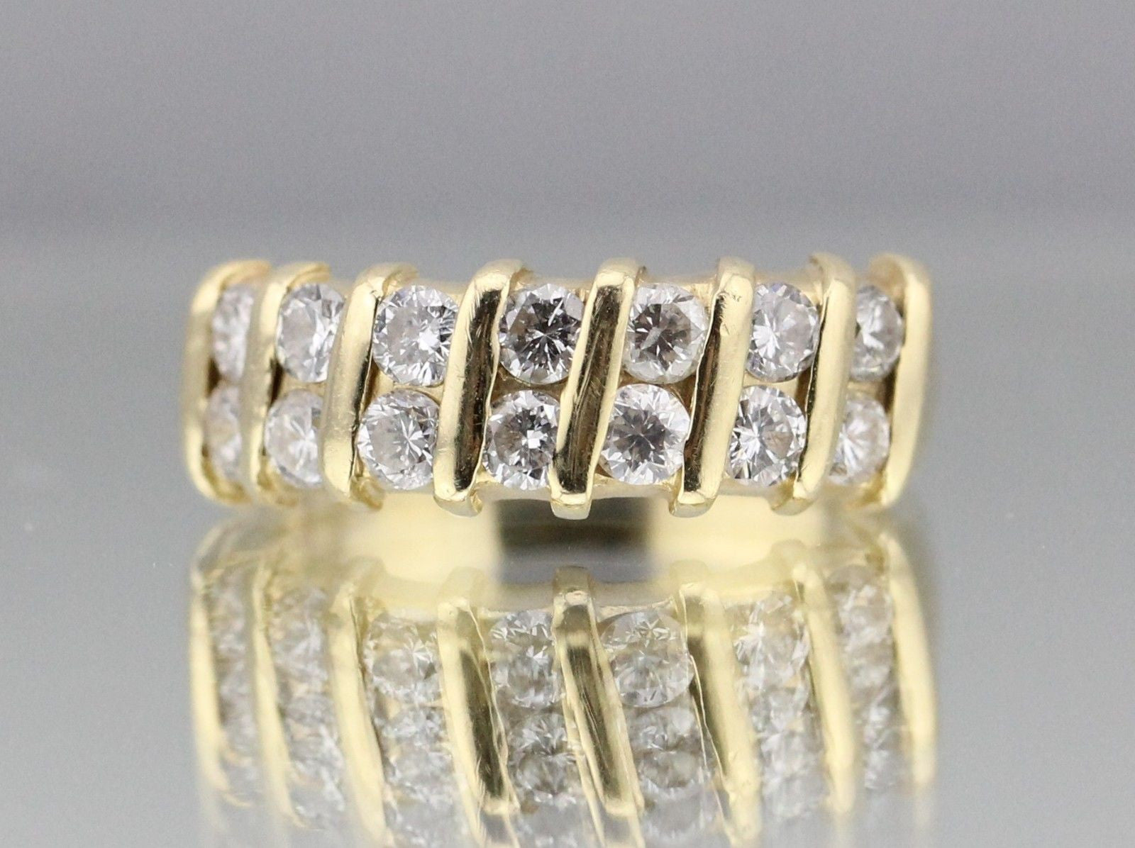 14K Gold 1.5 Carat Diamond Engagement Ring Wedding band Size 6.25 - Queen May