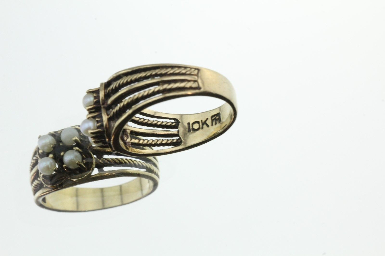 Antique 10K Gold Seed Pearl Ring - Queen May