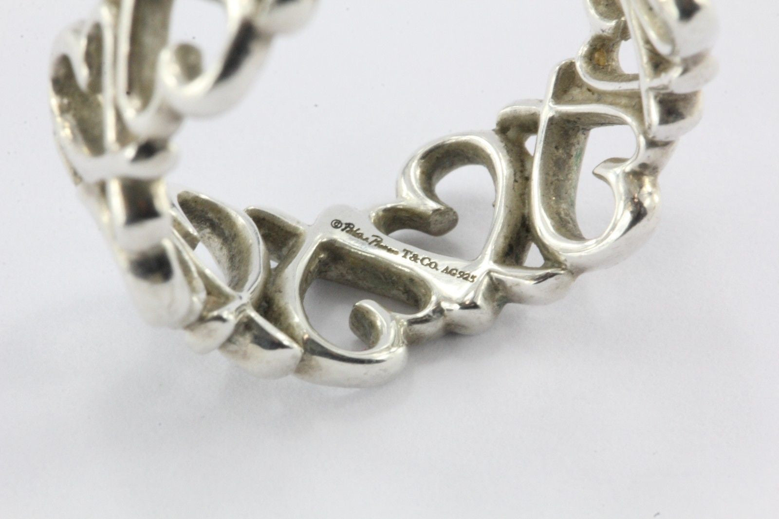 Vintage Tiffany & Co Sterling Silver Paloma Picasso Loving Hearts Ring Band - Queen May