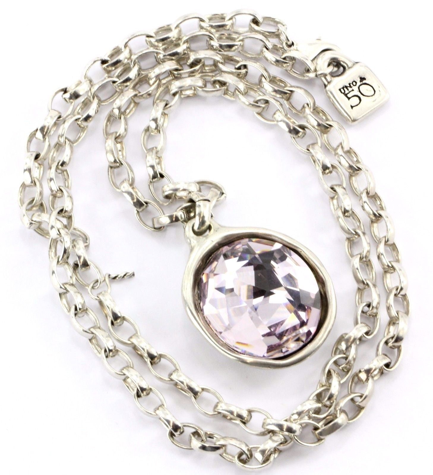 Uno de 50 Pink Swarovski Silver Necklace "Oh my God" "Vaya Tela" - Queen May