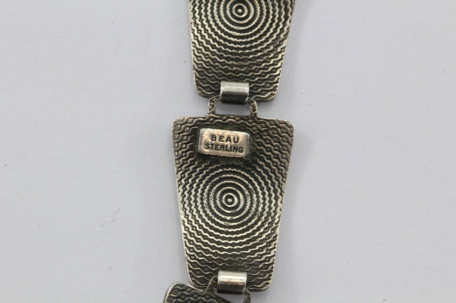 Vintage Sterling Silver Modernist Beau Sterling Link Bracelet - Queen May