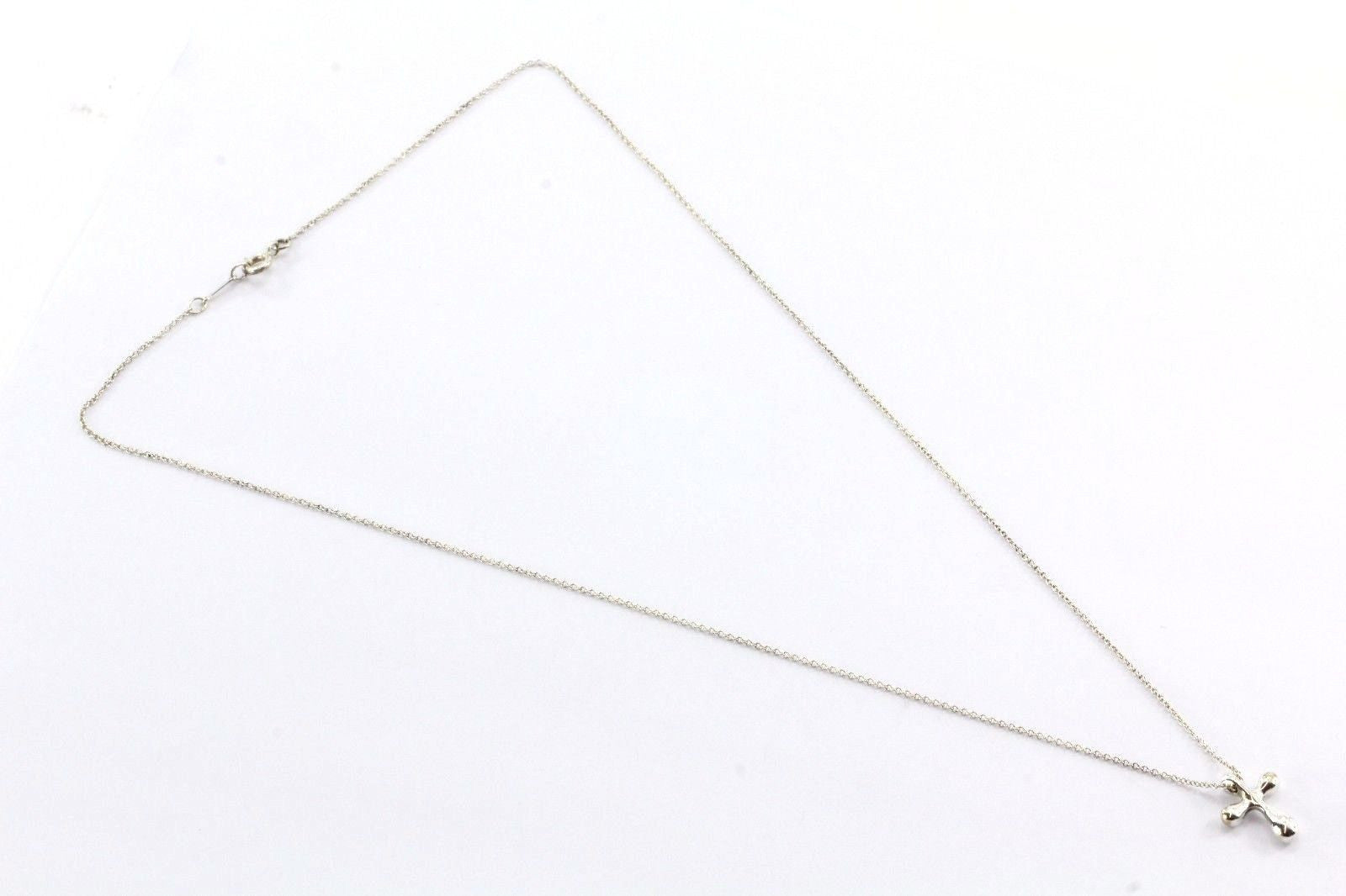 Tiffany & Co Sterling Silver Elsa Peretti Cross Pendant Necklace 20" - Queen May