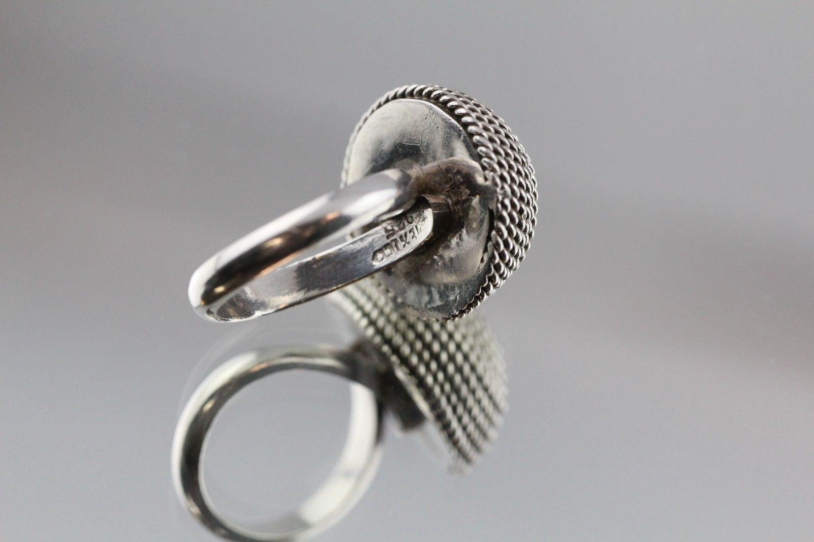 Vintage Mexico Chunky Heavy Sterling Silver Bracelet & Ring Set Signed TL-11 - Queen May