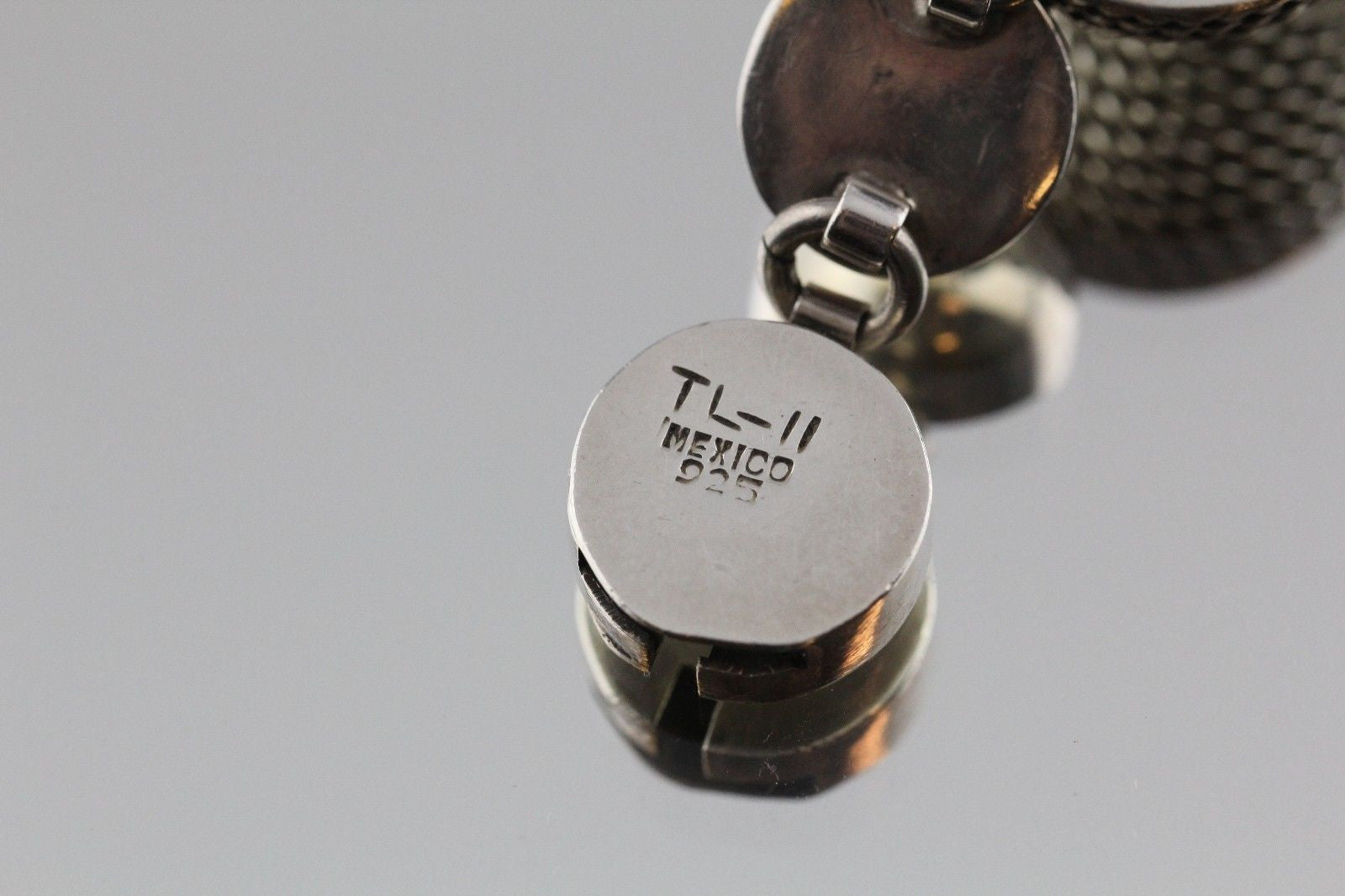 Vintage Mexico Chunky Heavy Sterling Silver Bracelet & Ring Set Signed TL-11 - Queen May