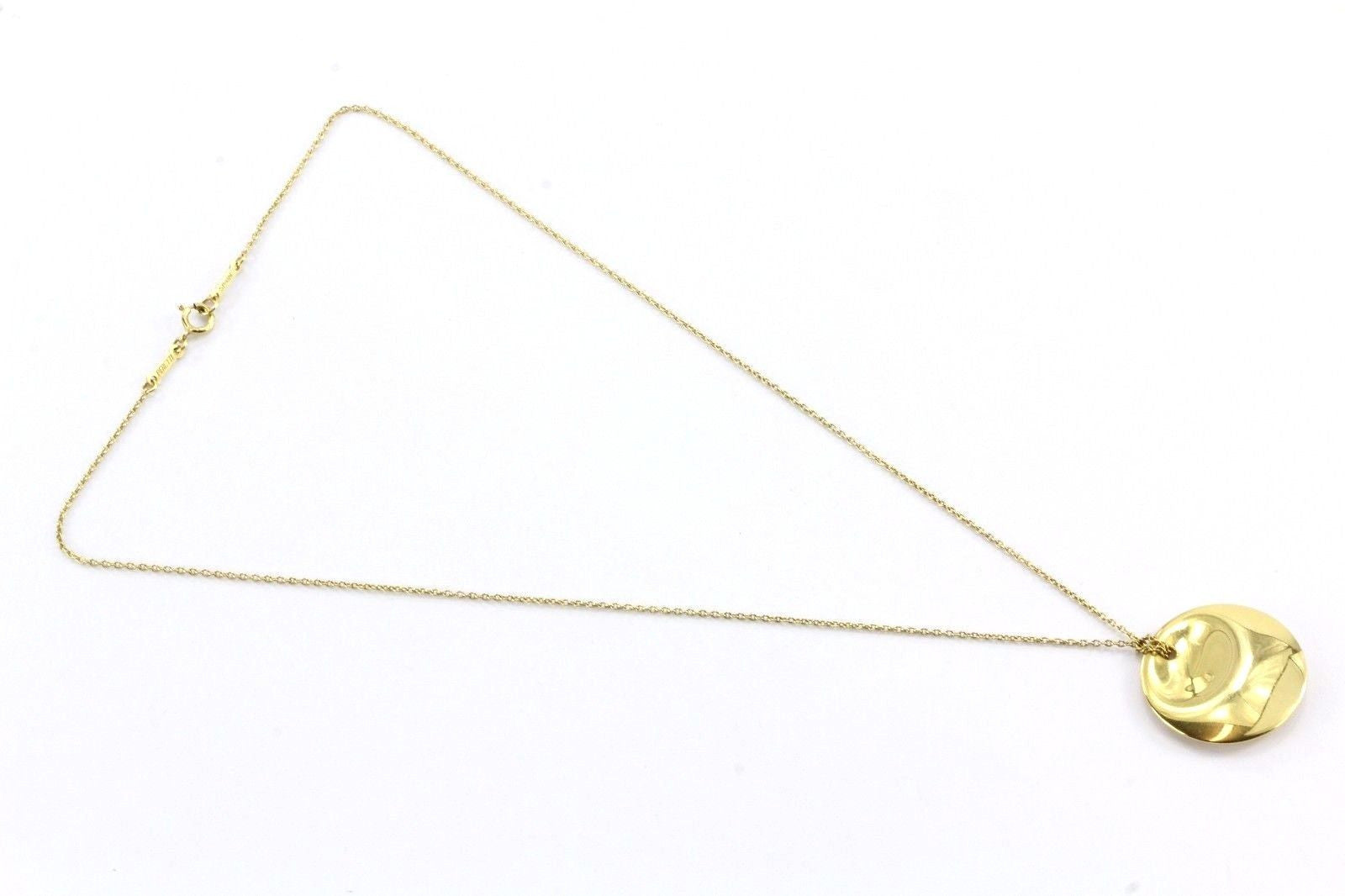 Tiffany & Co Elsa Peretti 18k 750 Yellow Gold Round Pendant Necklace - Queen May