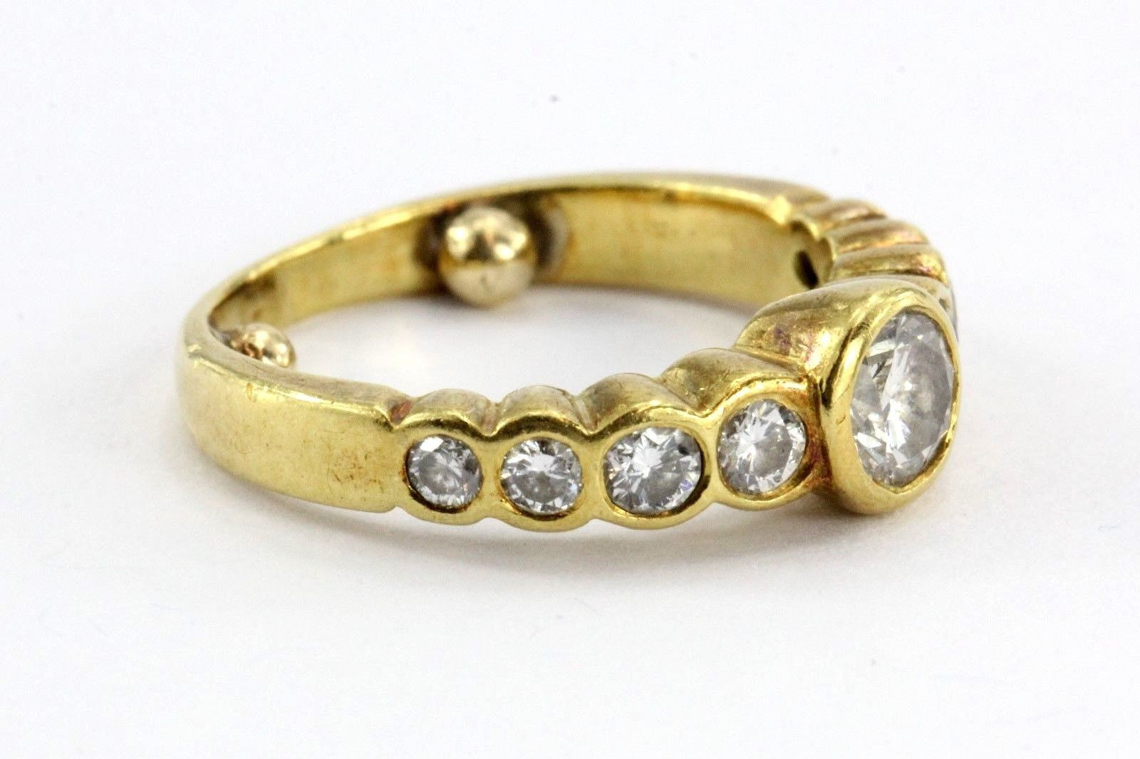 Vintage 18K Gold 1 Carat Total Diamond Engagement Wedding Ring Band - Queen May