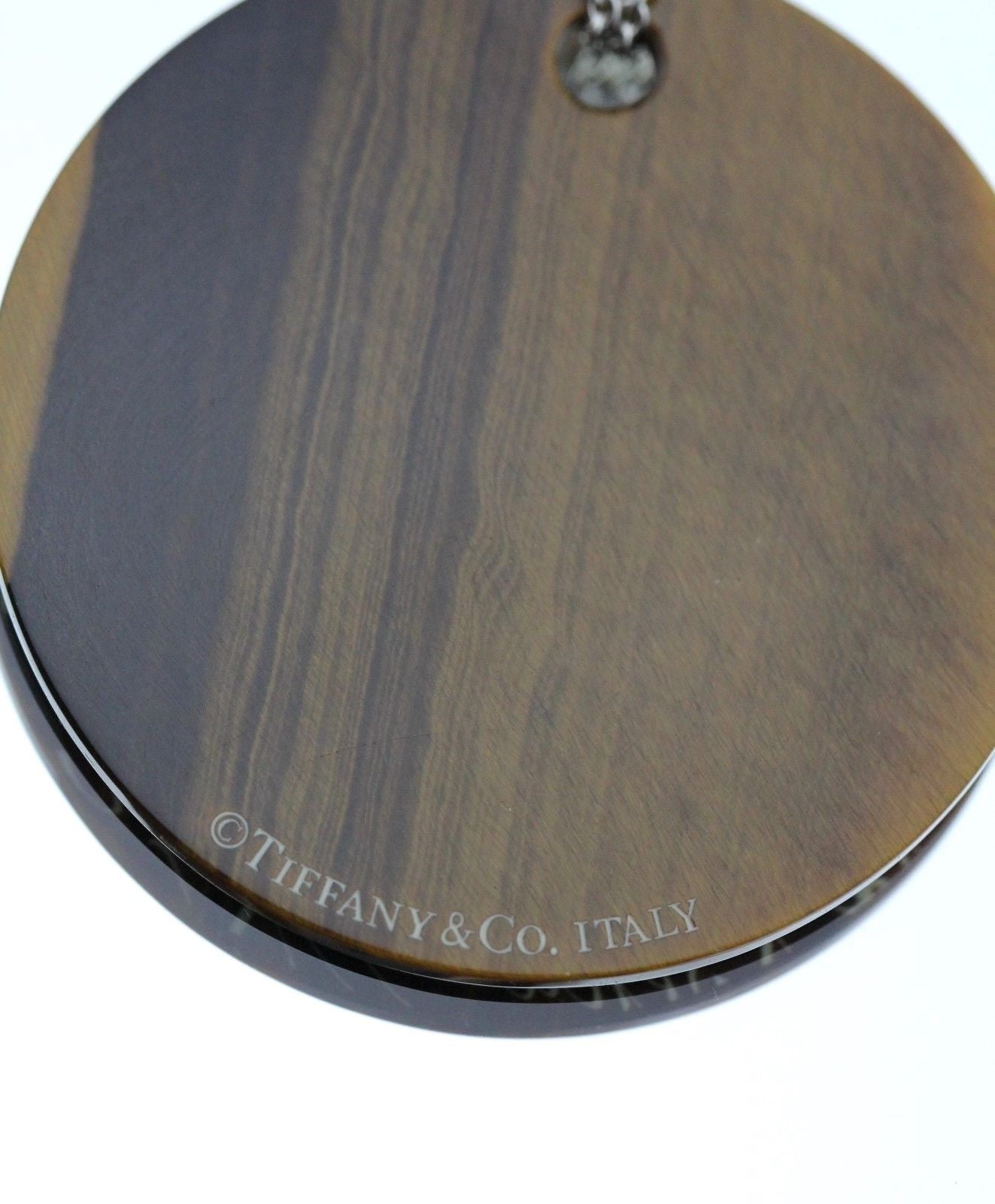 Tiffany & Co. Tigers Eye Note Pendant Sterling Silver Necklace - Queen May