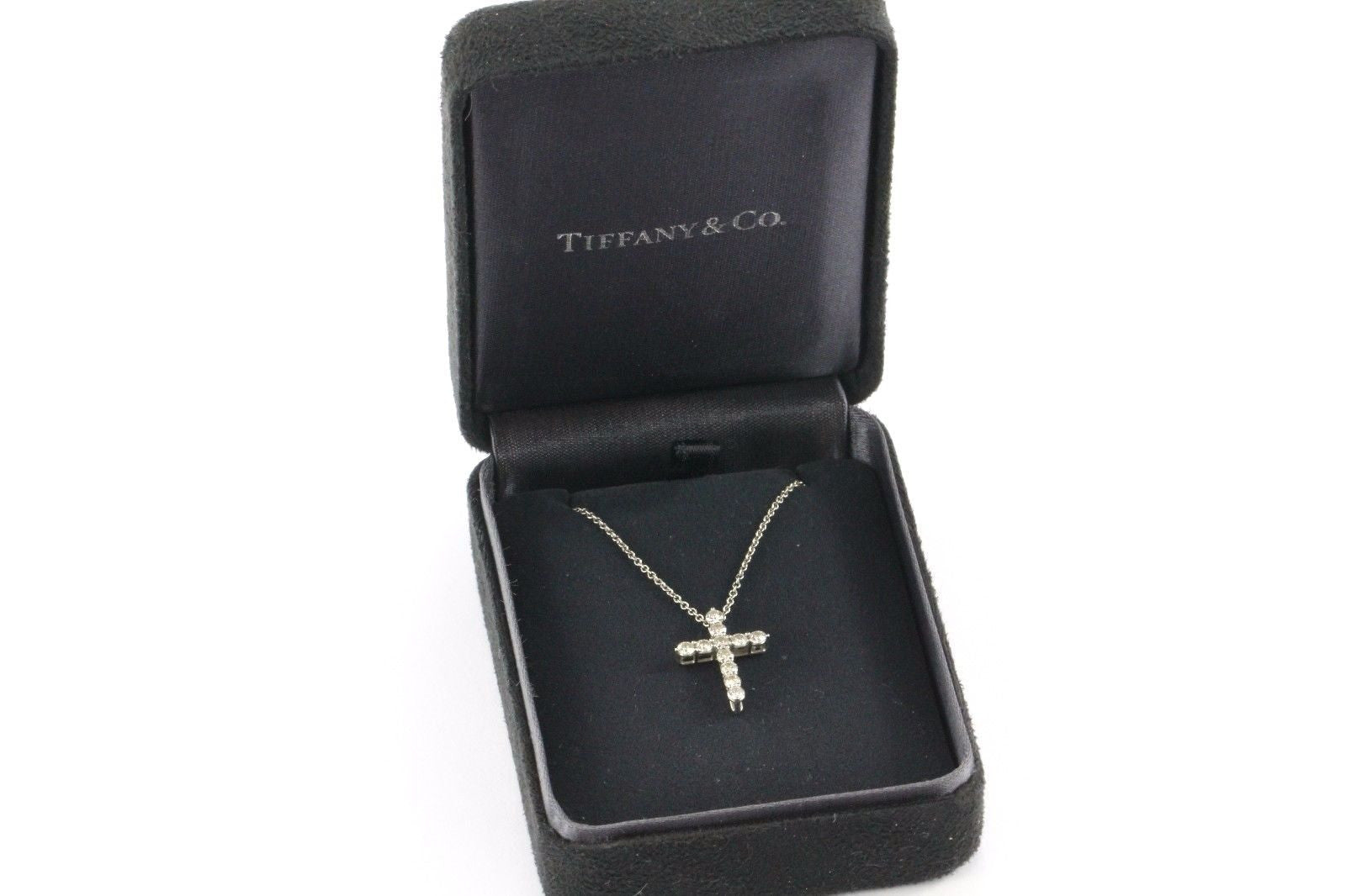 Tiffany & Co Platinum & Diamond Cross Pendant & Necklace - Queen May