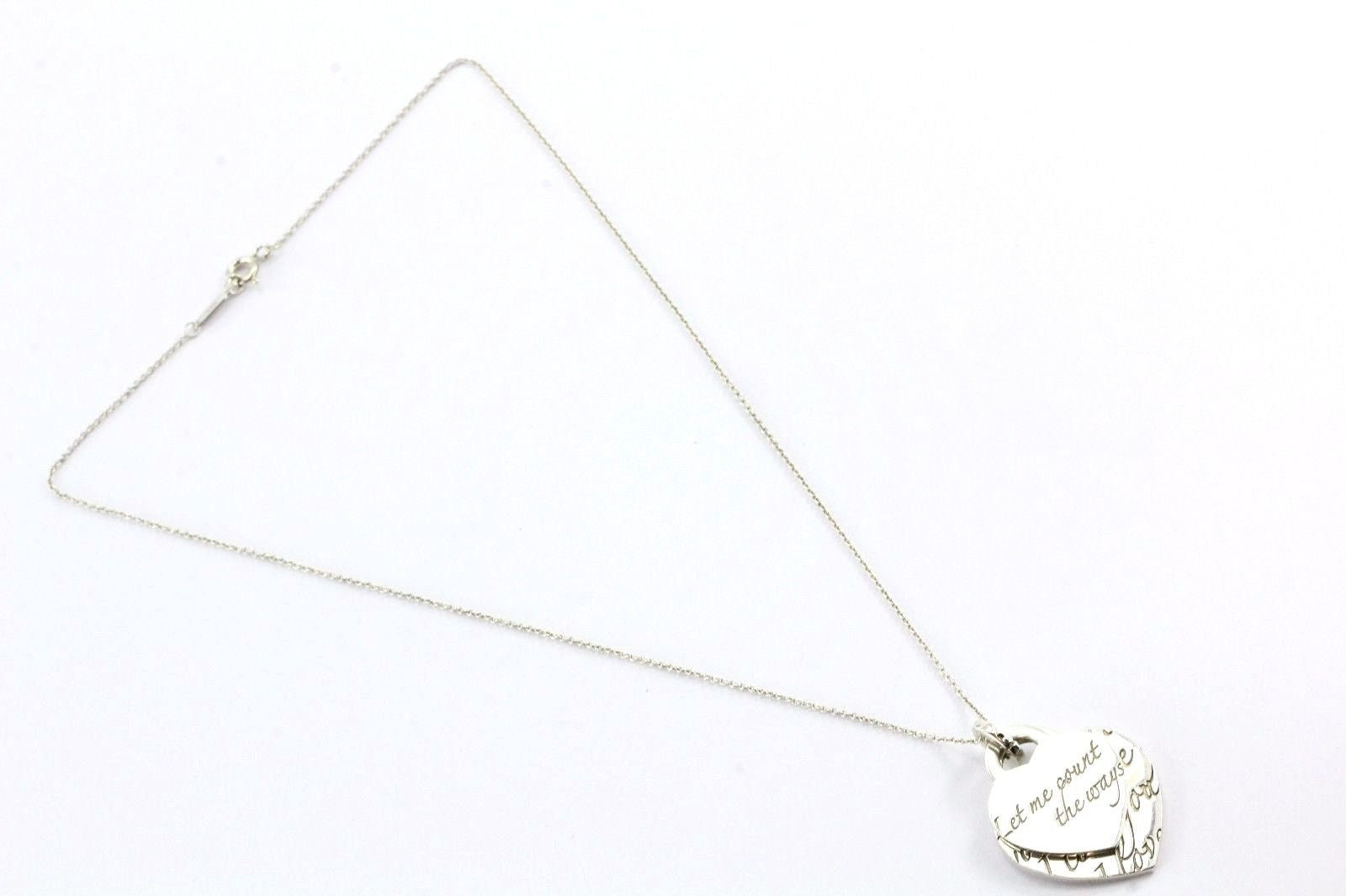 Tiffany & Co Sterling Silver I LOVE YOU LET ME COUNT Double Heart Tag Necklace - Queen May