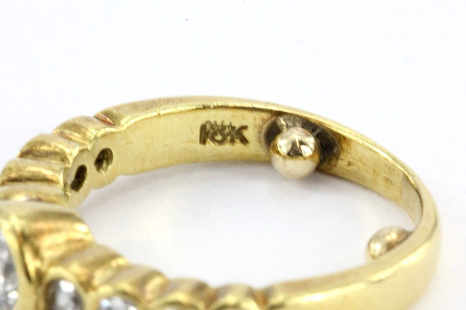 Vintage 18K Gold 1 Carat Total Diamond Engagement Wedding Ring Band - Queen May