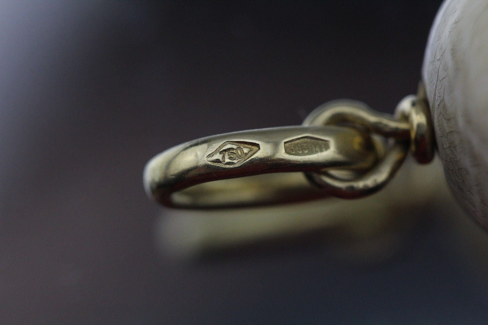 Vintage 18K Gold Designer Taxi Cab Whistle Pendant Charm Signed Masella Riccardo - Queen May