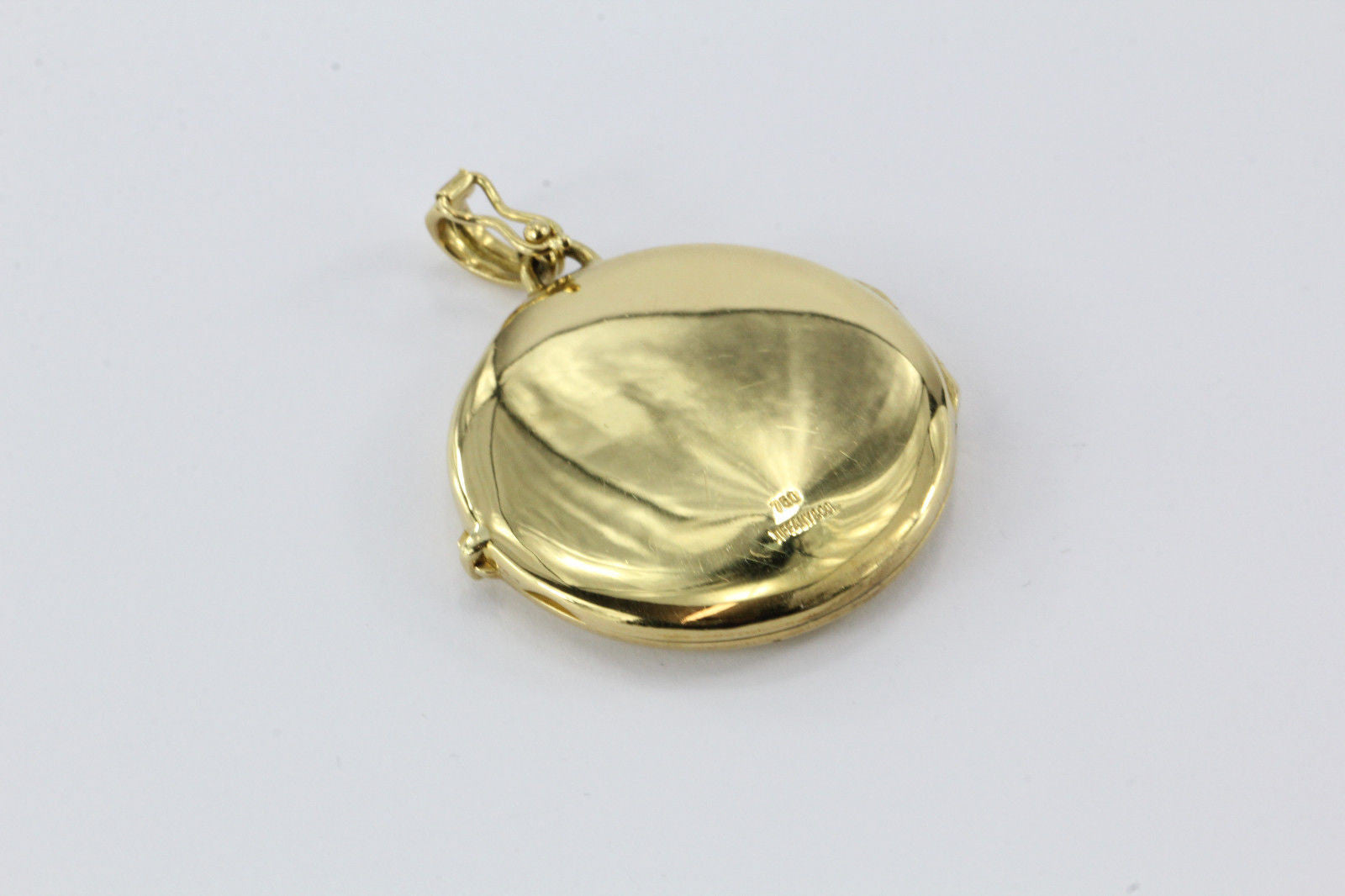 Vintage Tiffany & Co 18K Gold 750 Round Locket Pendant NO MONOGRAM - Queen May