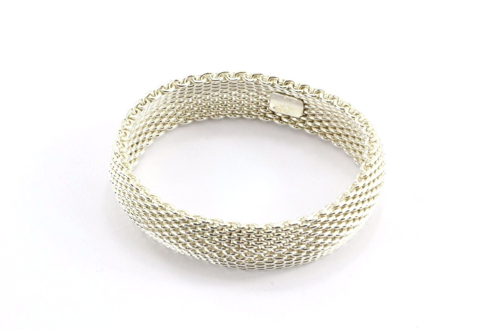Tiffany & Co Sterling Silver Somerset Mesh Bracelet Bangle - Queen May
