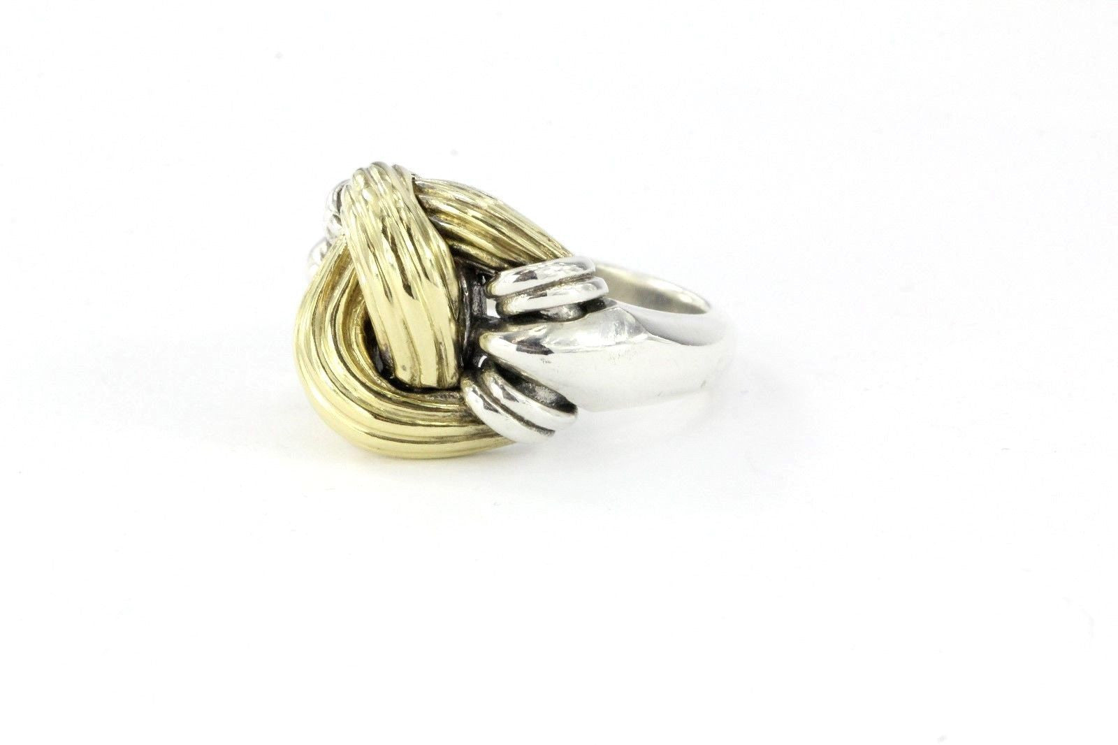 Lagos Sterling Silver & 18K Gold Classic Caviar Medium Knot Ring - Queen May