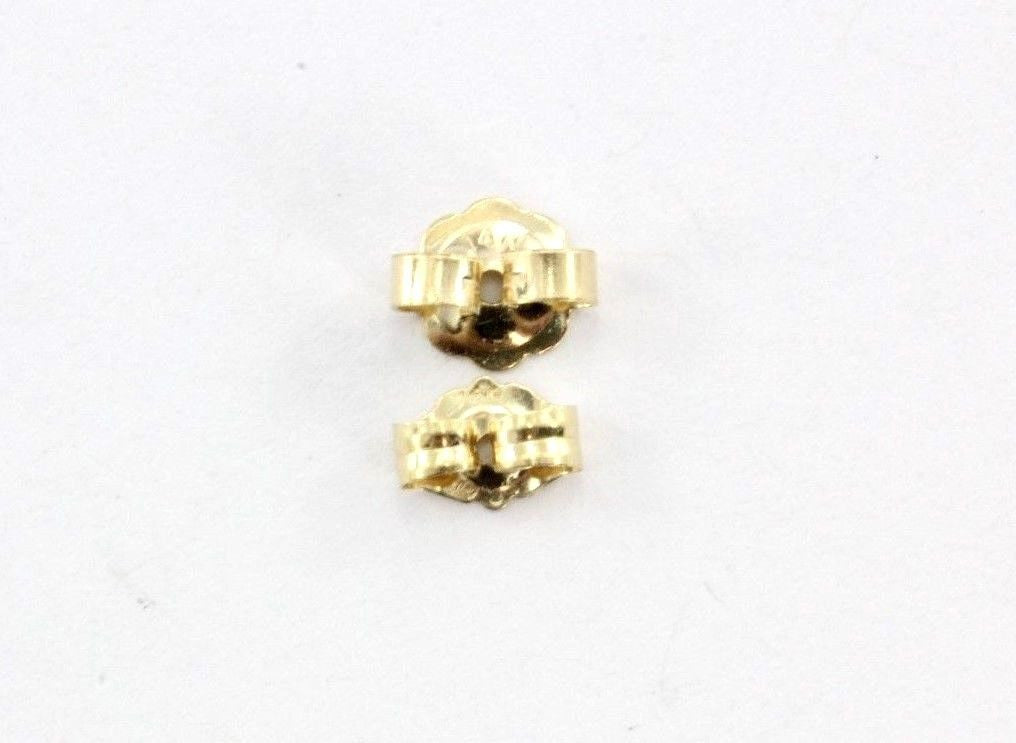 Antique 14K Gold Red Spinel & Diamond Earring Posts - Queen May