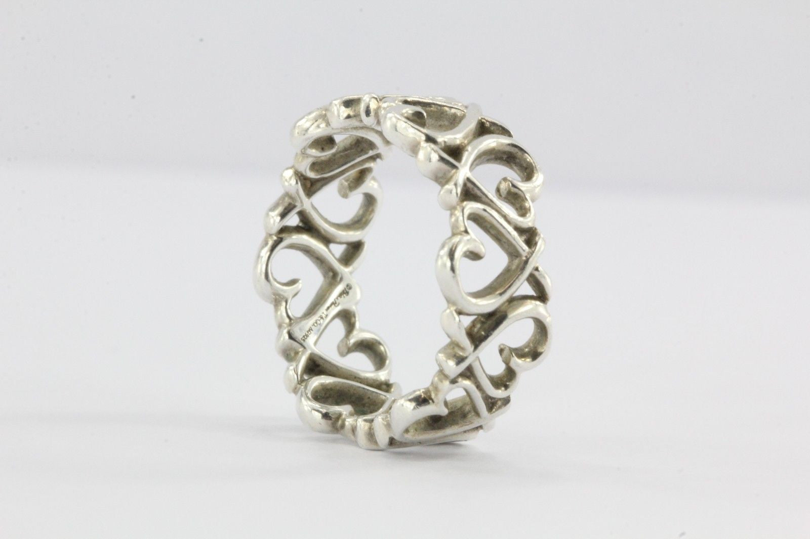 Vintage Tiffany & Co Sterling Silver Paloma Picasso Loving Hearts Ring Band - Queen May