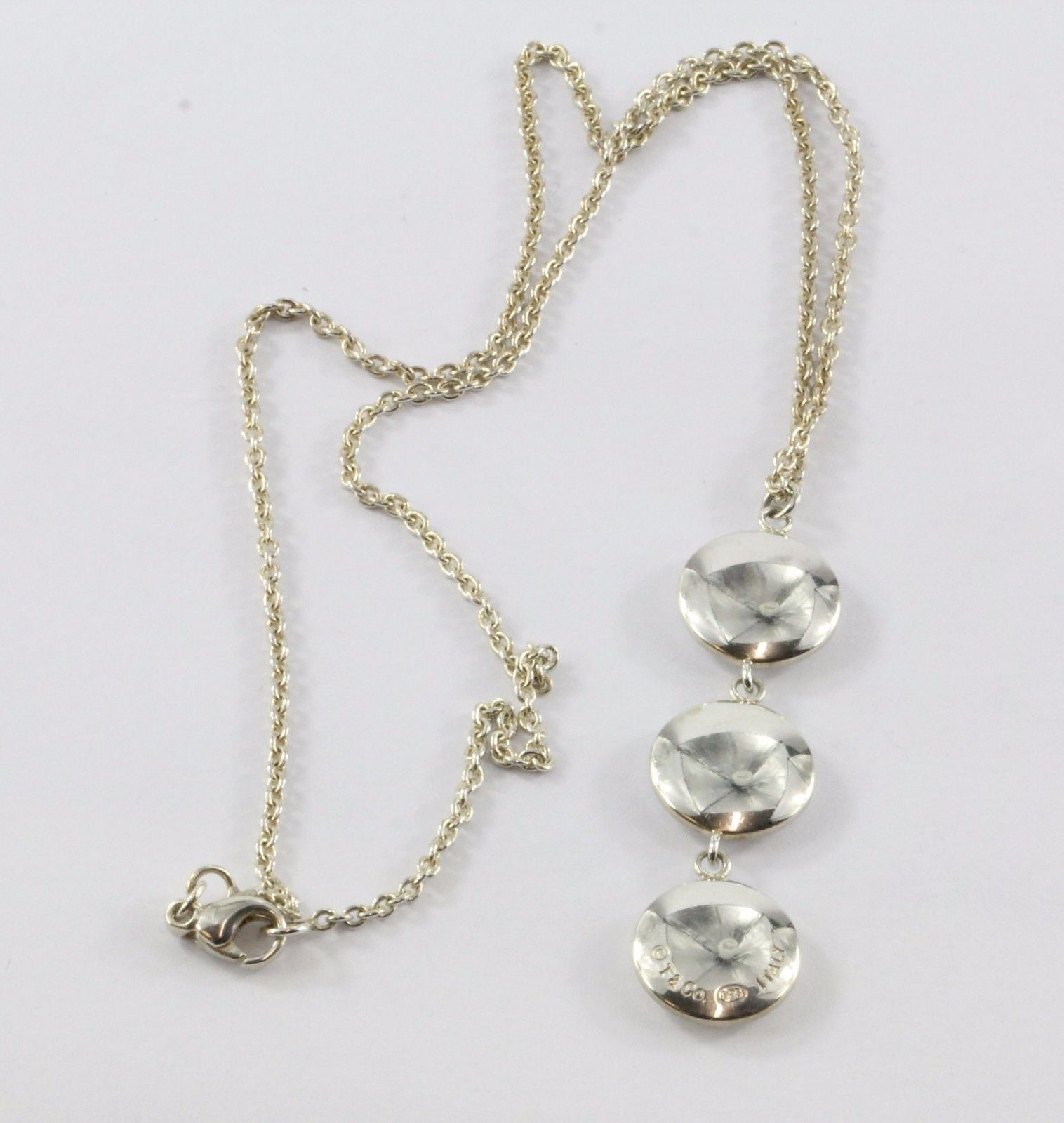 Tiffany & Co Sterling Silver 3 Circle Disc Pendant Necklace - Queen May