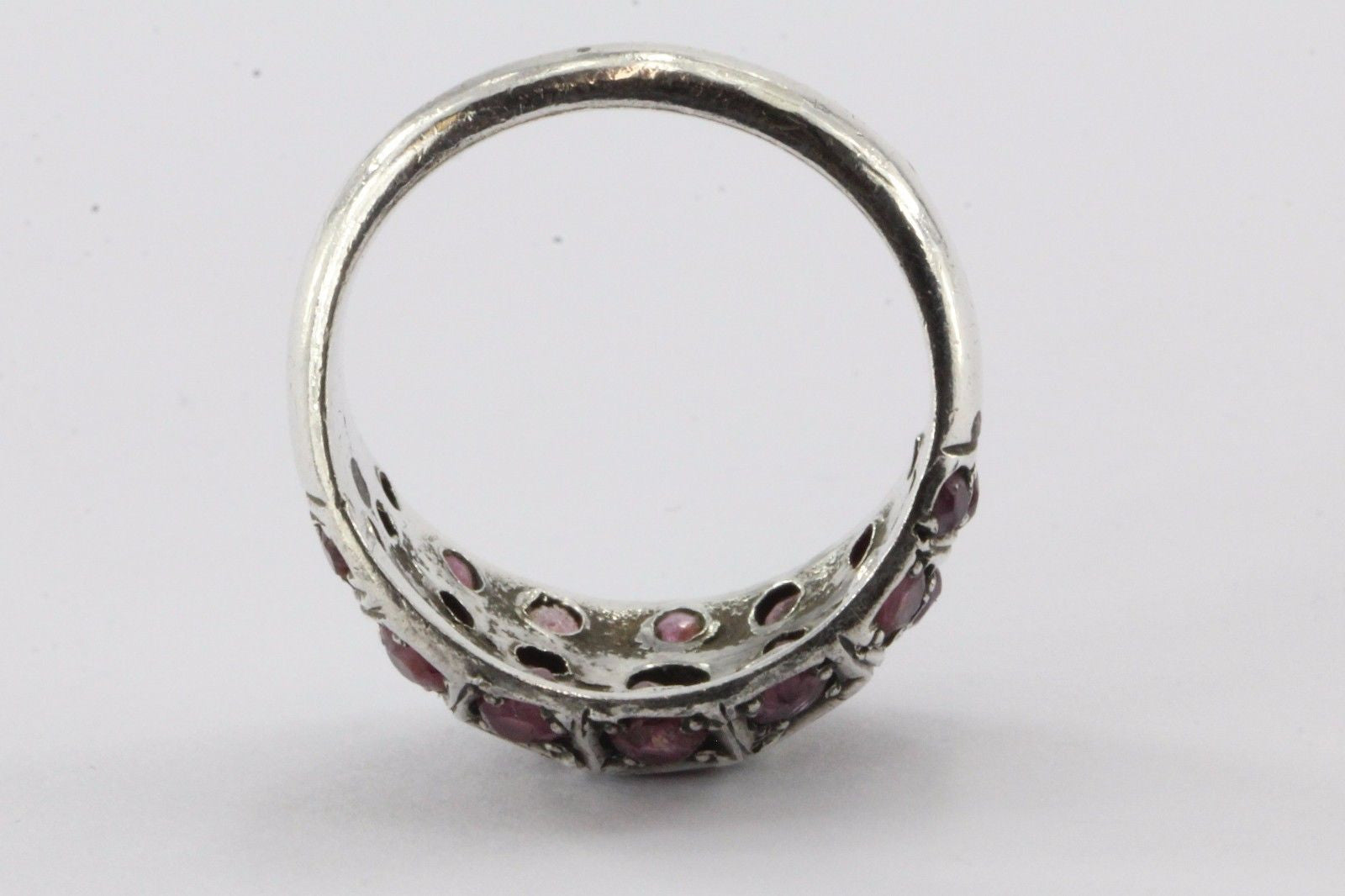 Vintage Art Deco Sterling Silver & Ruby Ring - Queen May