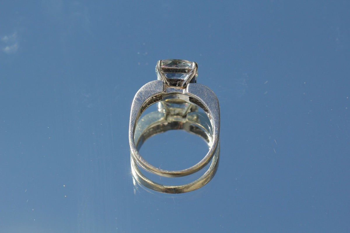 18K White Gold Mystic Topaz & Diamond Ring - Queen May