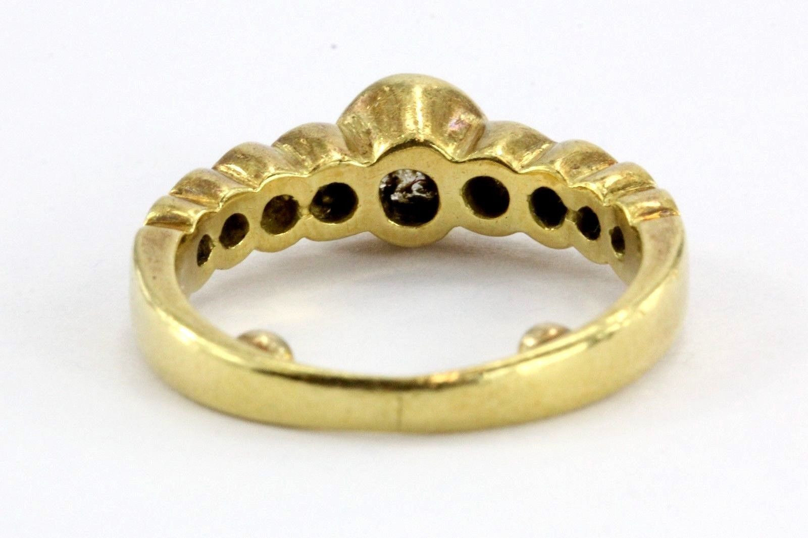 Vintage 18K Gold 1 Carat Total Diamond Engagement Wedding Ring Band - Queen May