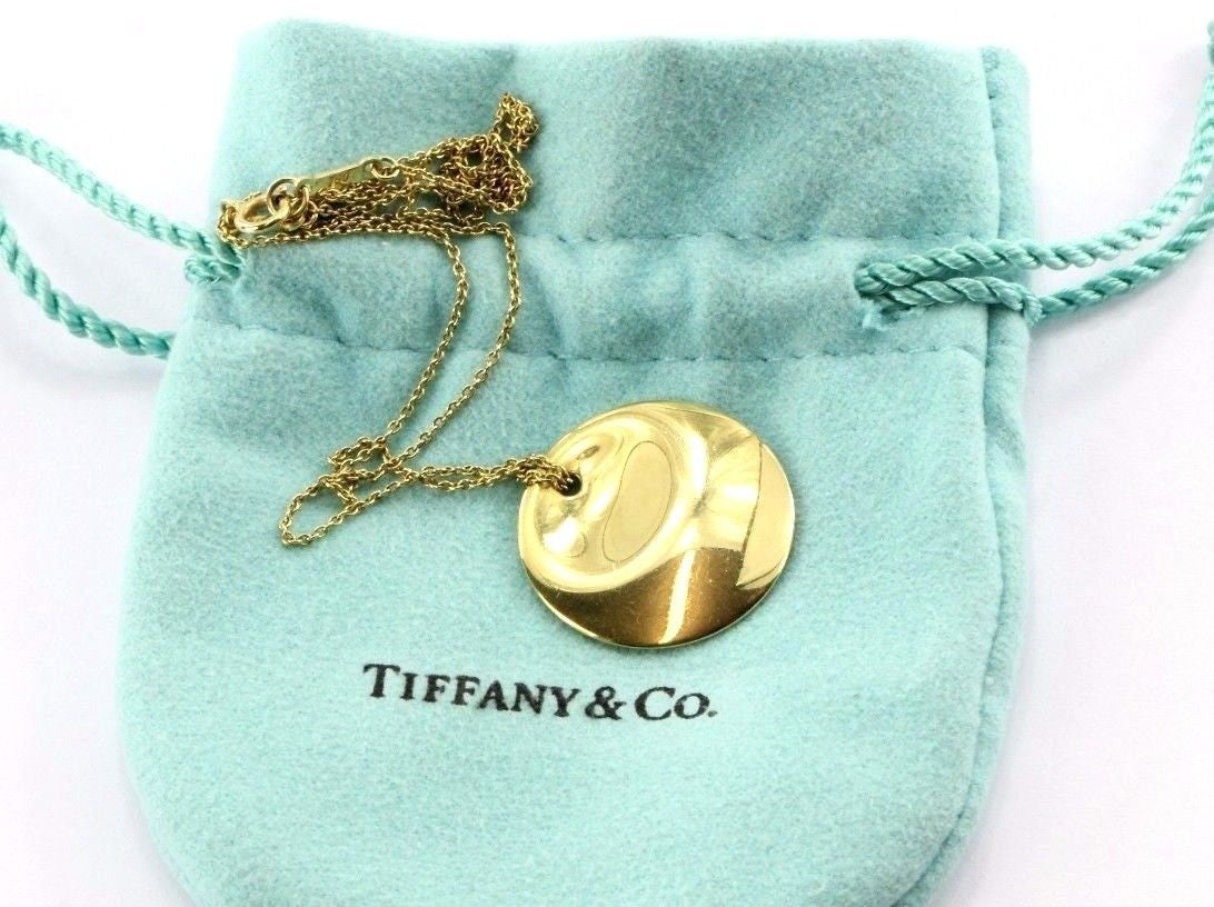 Tiffany & Co Elsa Peretti 18k 750 Yellow Gold Round Pendant Necklace - Queen May