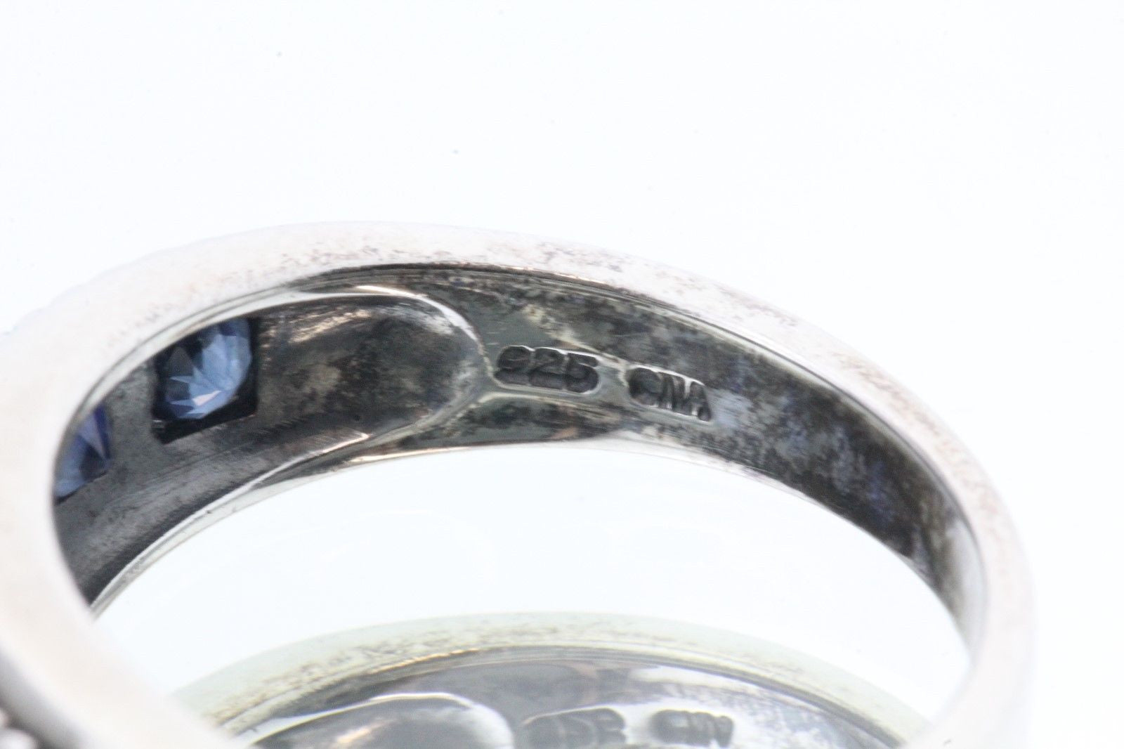 Vintage Sterling Silver & Sapphire Ring / Band - Queen May