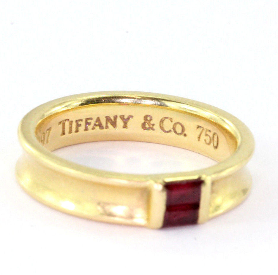 Tiffany & Co 18K Yellow Gold Ruby Stack Band Ring - Queen May