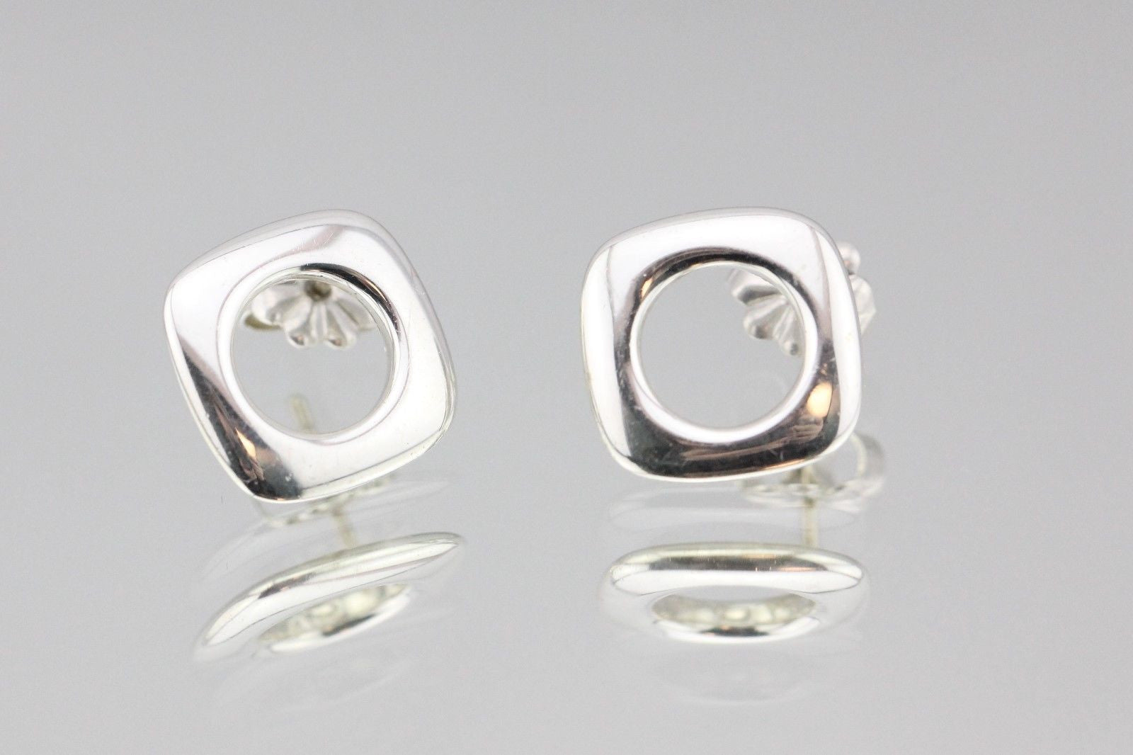 Tiffany & Co Sterling Silver Cushion Earrings - Queen May