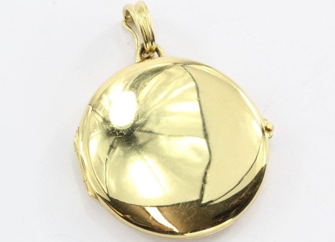 Vintage Tiffany & Co 18K Gold 750 Round Locket Pendant NO MONOGRAM - Queen May
