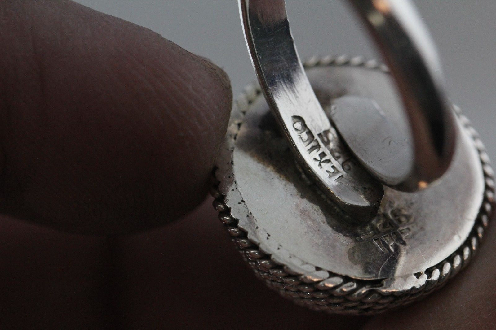Vintage Mexico Chunky Heavy Sterling Silver Bracelet & Ring Set Signed TL-11 - Queen May