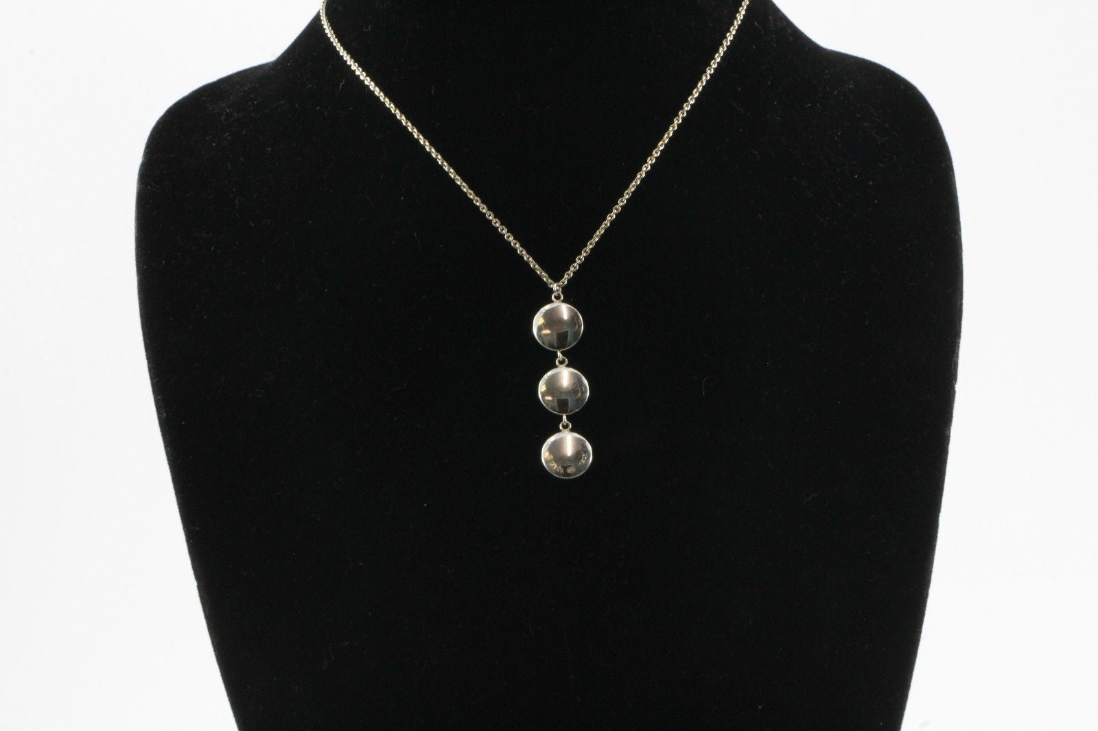 Tiffany & Co Sterling Silver 3 Circle Disc Pendant Necklace - Queen May