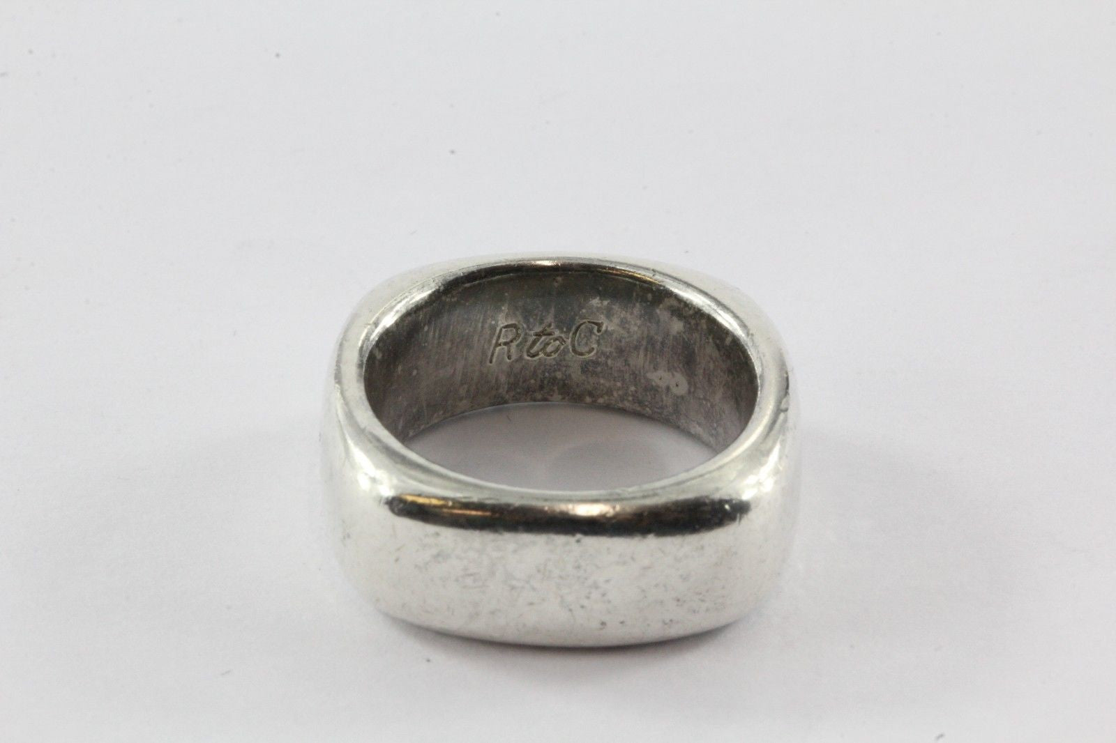 Tiffany & Co Sterling Silver Square Cushion Ring Band Size 6.25 - Queen May