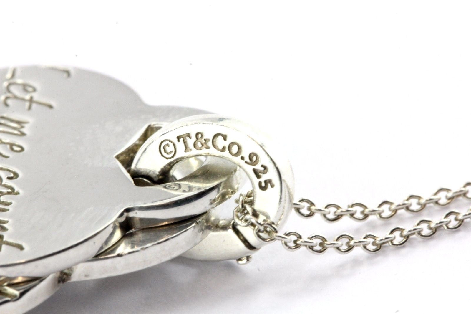 Tiffany & Co Sterling Silver I LOVE YOU LET ME COUNT Double Heart Tag Necklace - Queen May