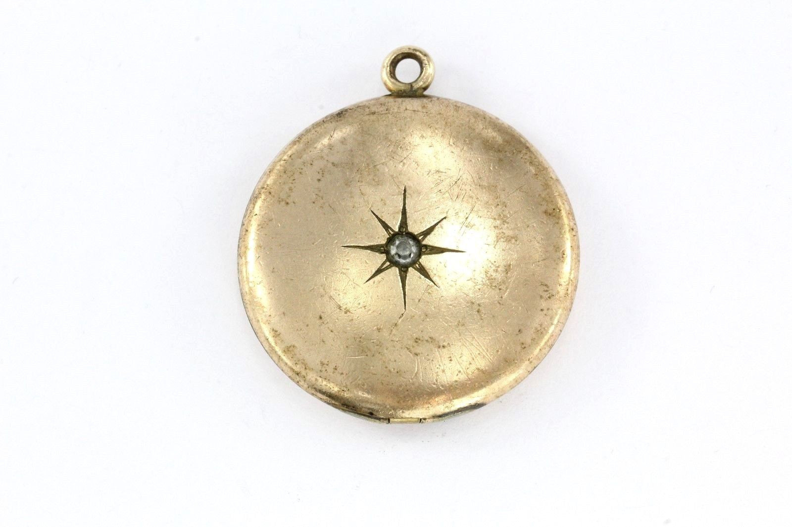 Antique Victorian Gold Filled Starburst & Paste Locket by Whitehead & Hoag - Queen May