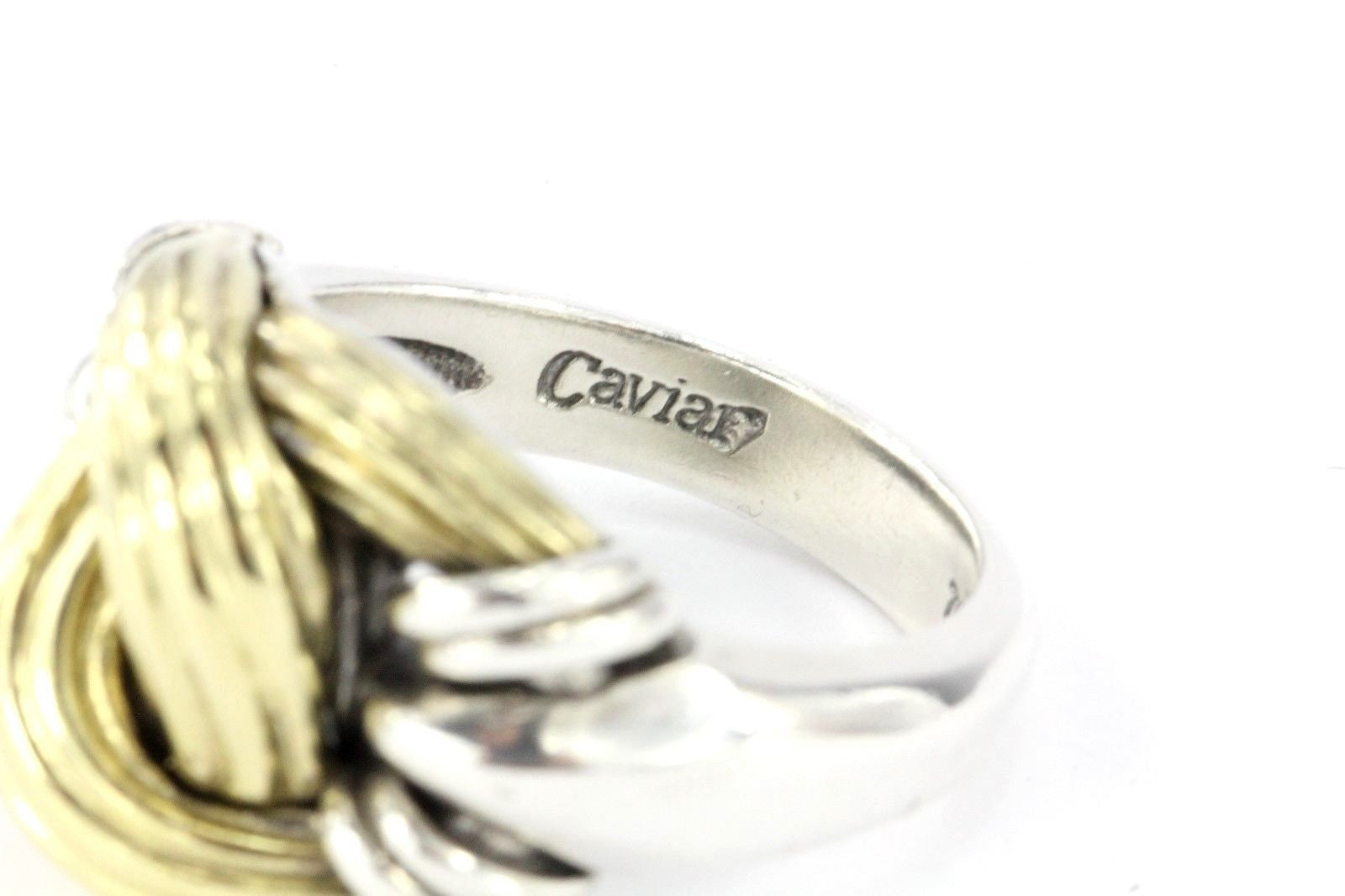 Lagos Sterling Silver & 18K Gold Classic Caviar Medium Knot Ring - Queen May