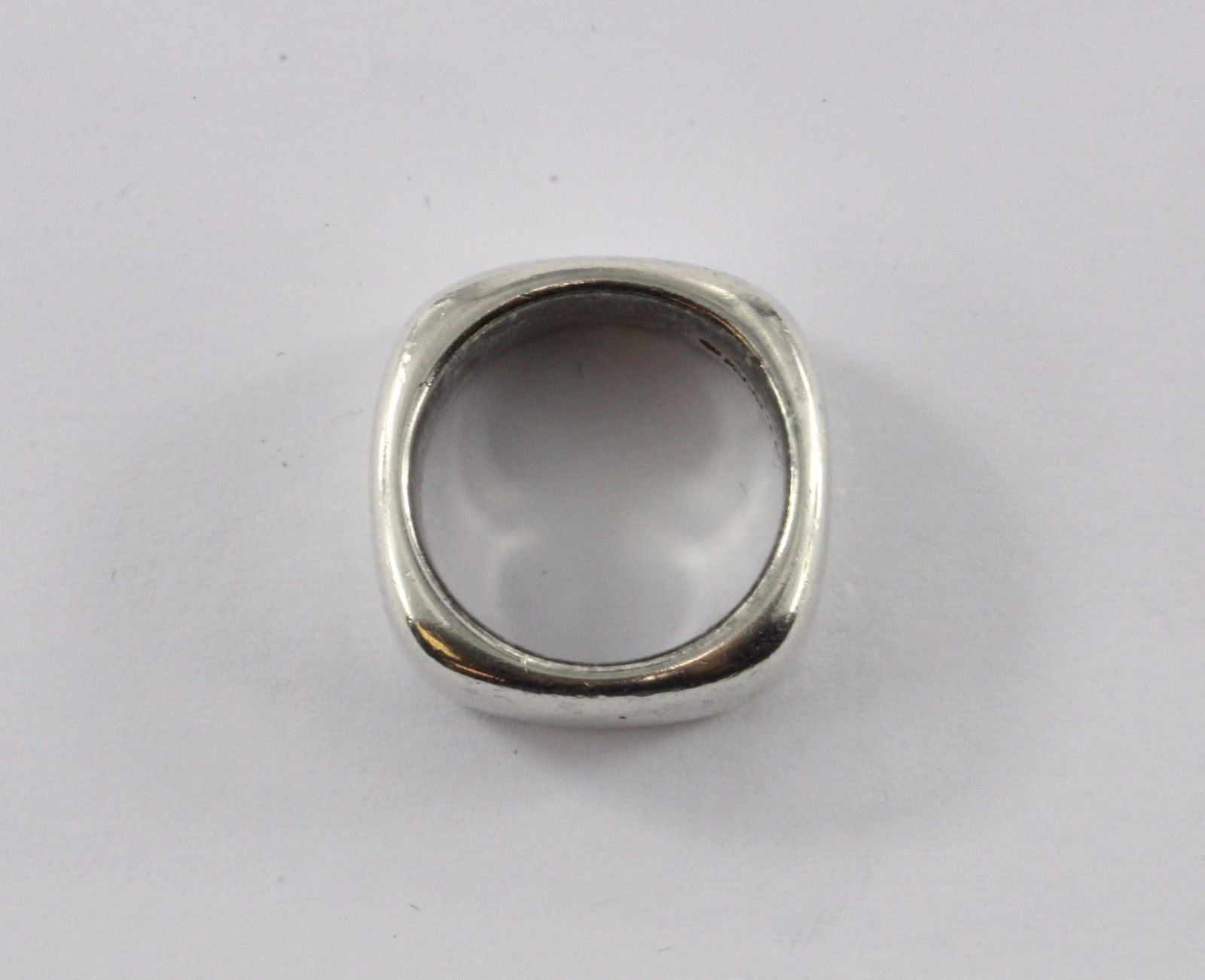 Tiffany & Co Sterling Silver Square Cushion Ring Band Size 6.25 - Queen May