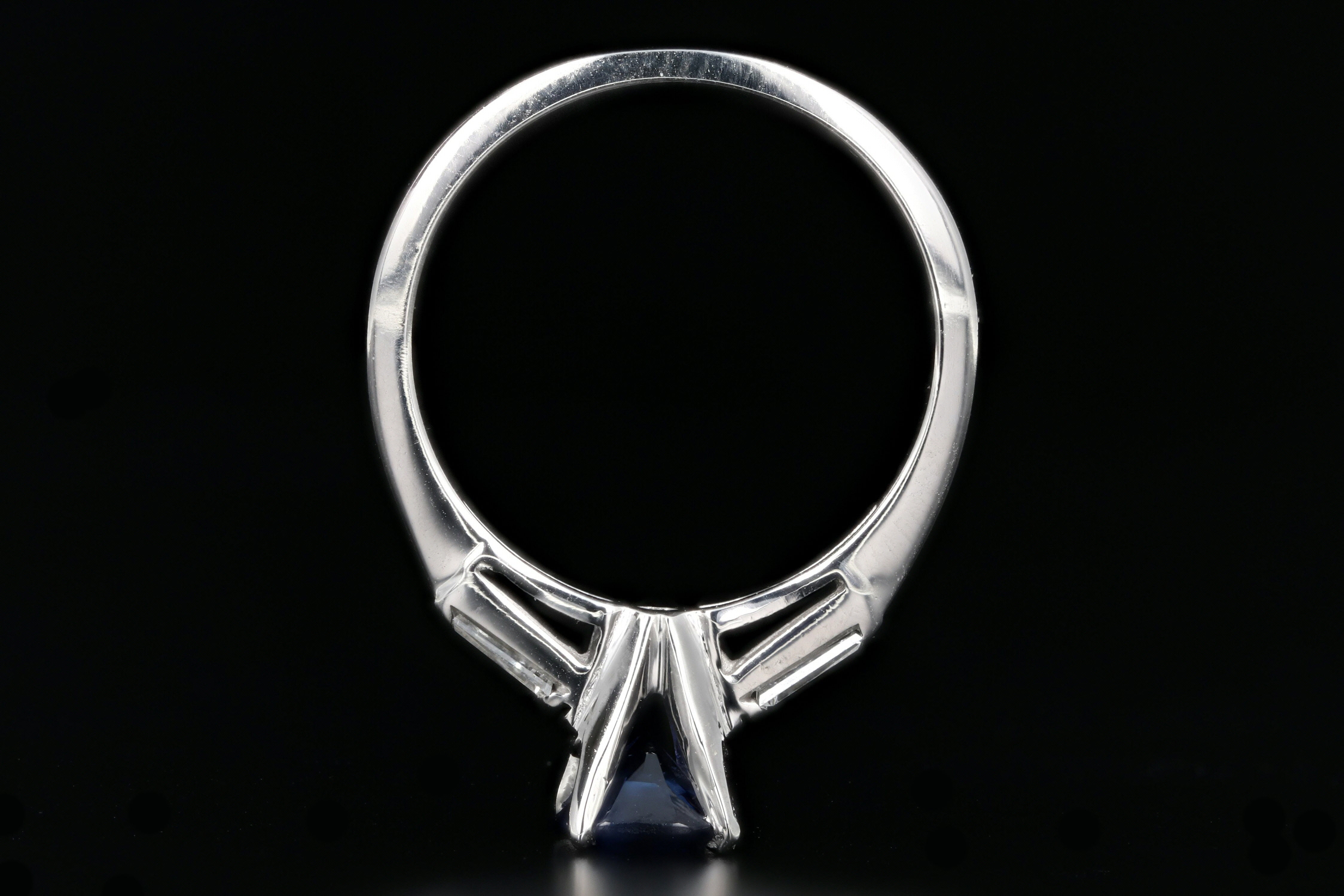 Modern Cushion Cut Natural Royal Blue Sapphire and Diamond Ring AGL Certified - Queen May