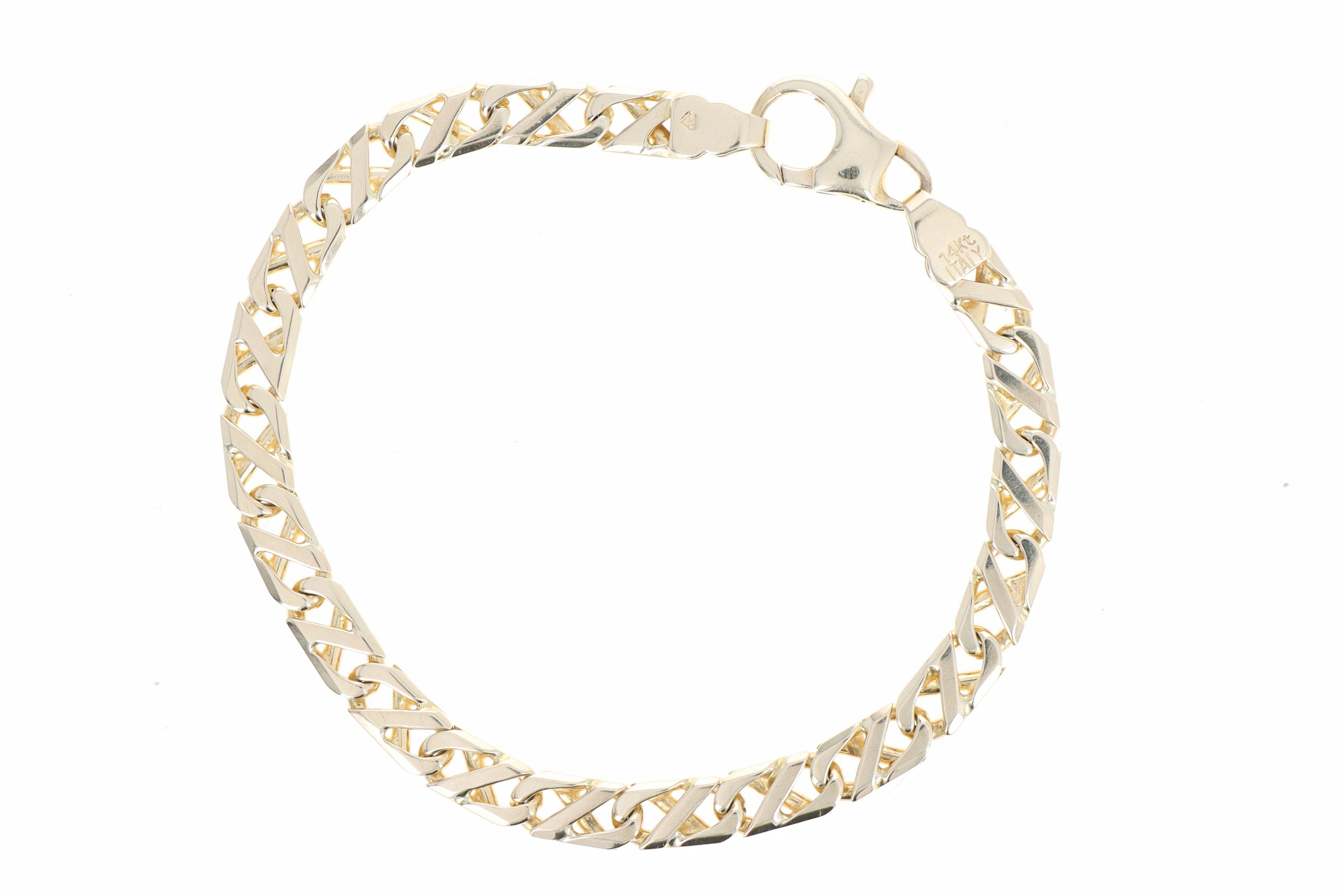 14K Yellow Gold Anchor Link Bracelet - Queen May