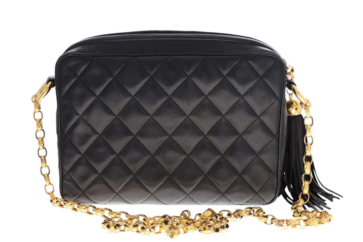 Chanel Black Lambskin Pocket Camera Bag Medium - Queen May