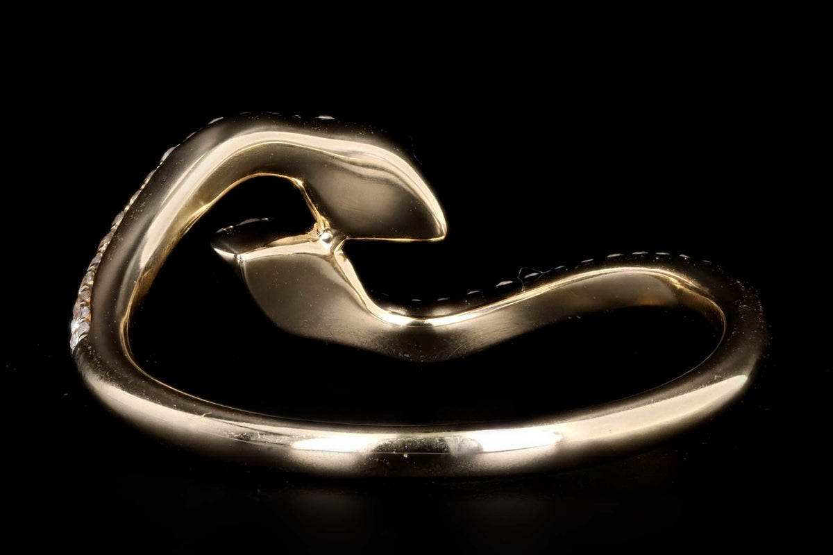 14K Yellow Gold Diamond & Ruby Snake Ring - Queen May
