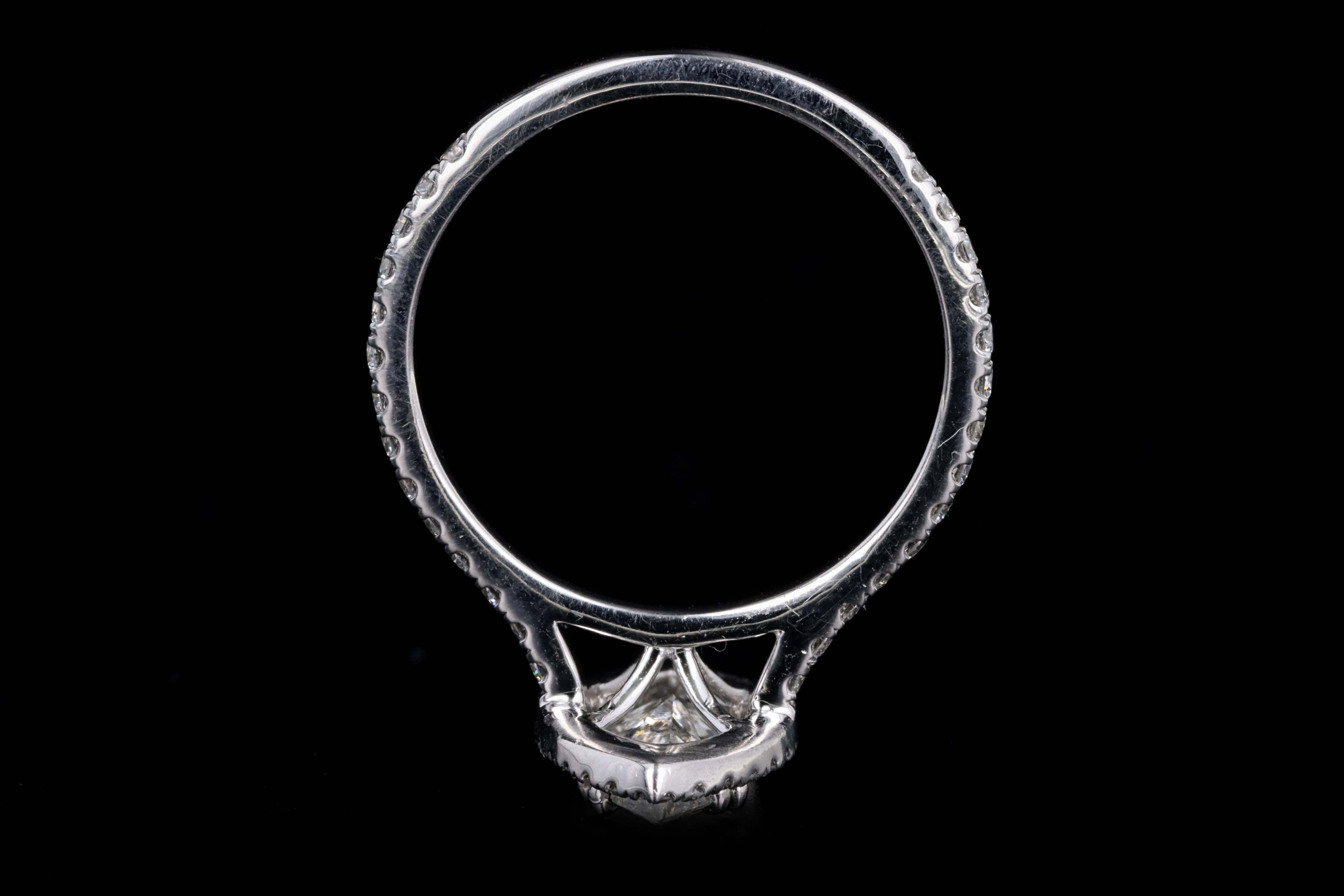Platinum 1.50 Carat Marquise Cut Diamond Halo Engagement Ring - Queen May