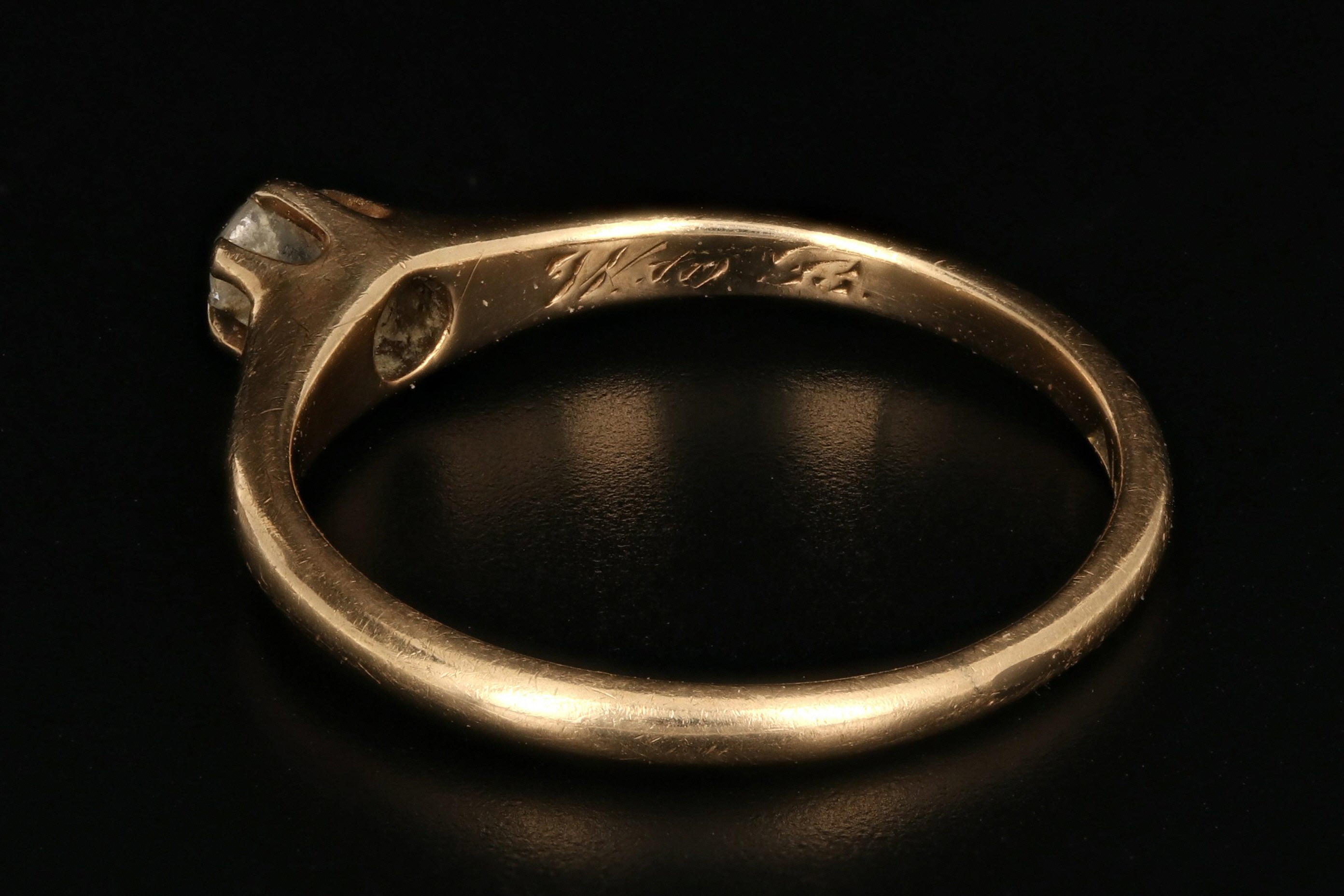 Victorian 14K Yellow Gold .08 Carat Old European Cut Diamond Engagement Ring - Queen May