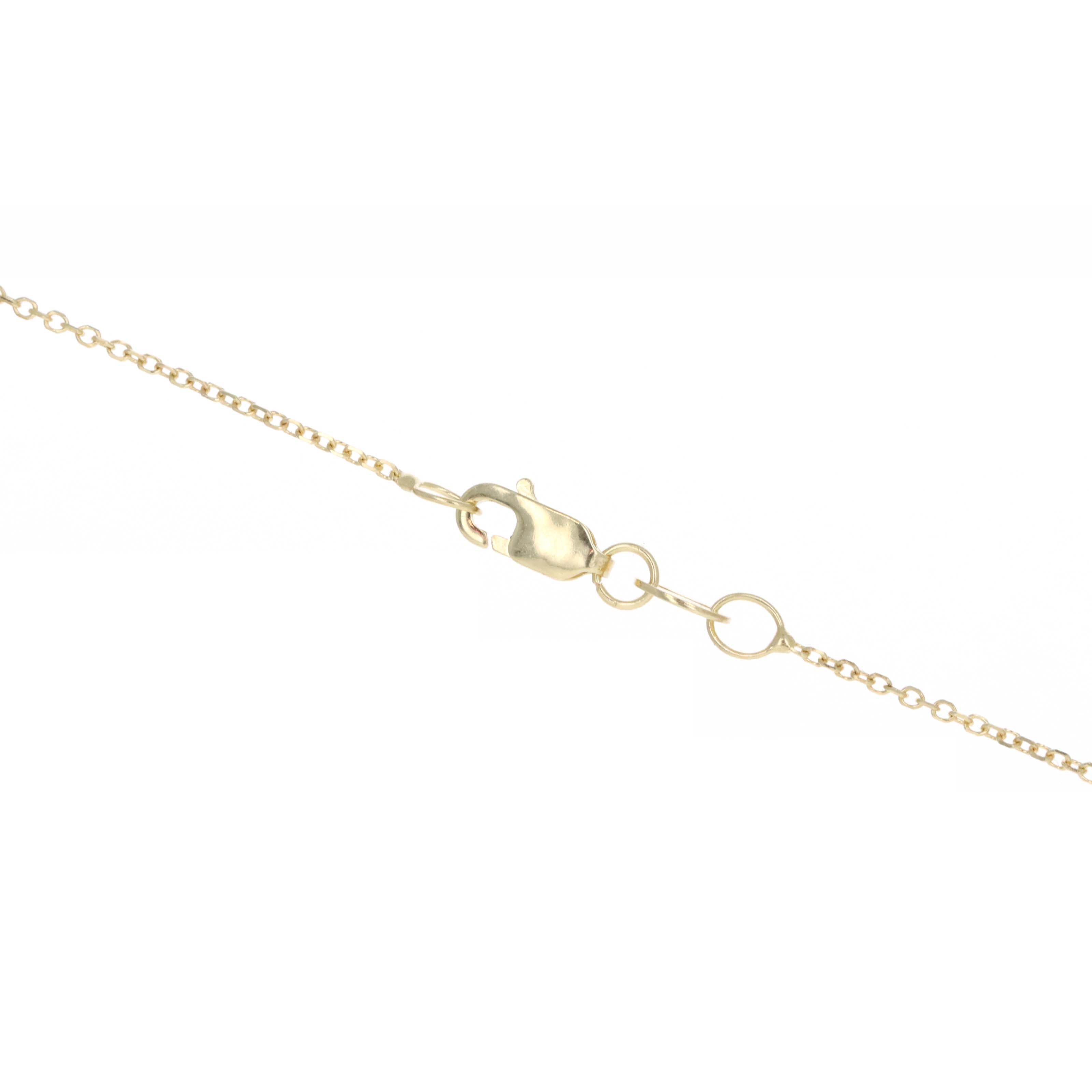 14K Yellow Gold 0.67 Carat Diamond Bar Pendant Necklace