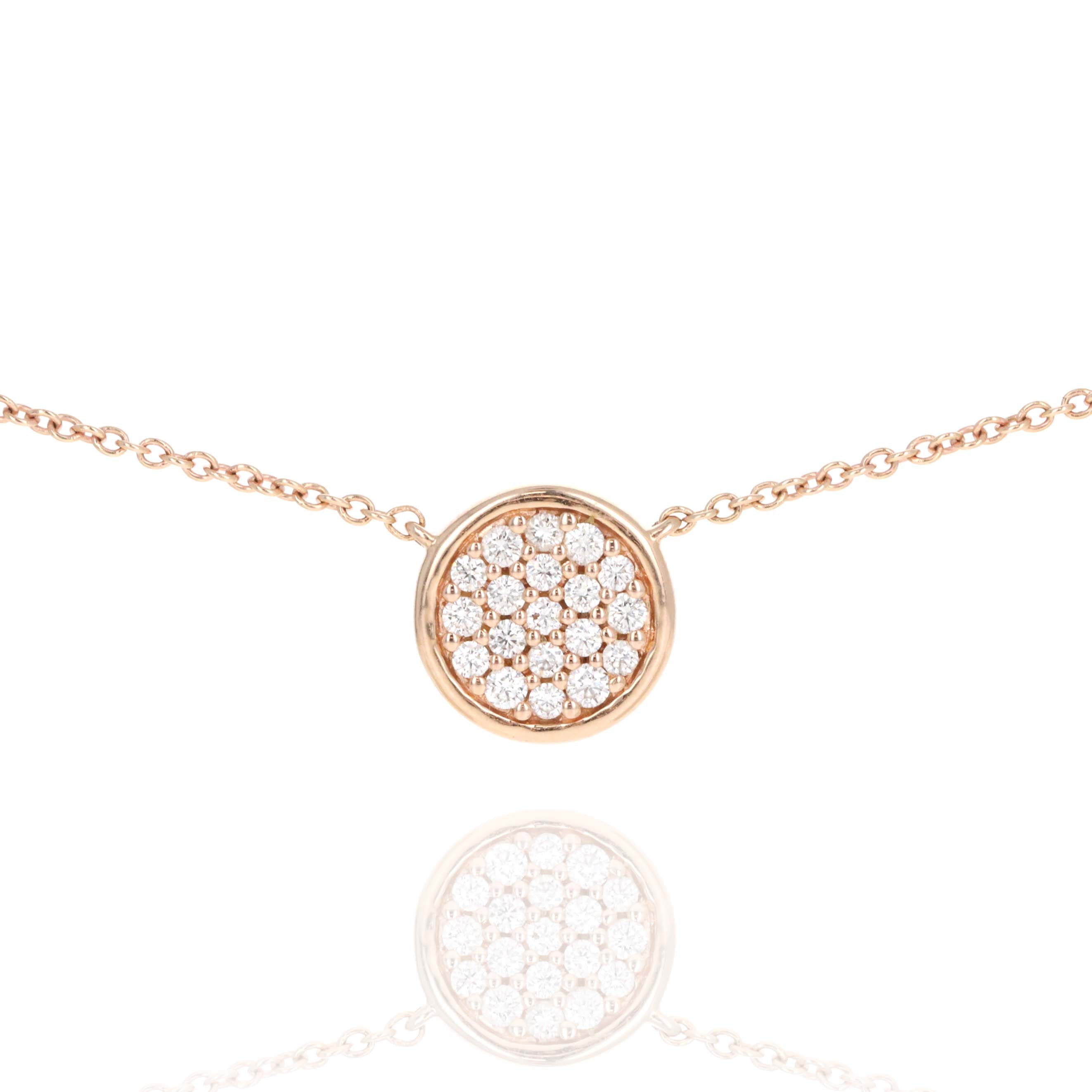 14K Rose Gold 0.38 Carat Diamond Pave Pendant Necklace - Queen May