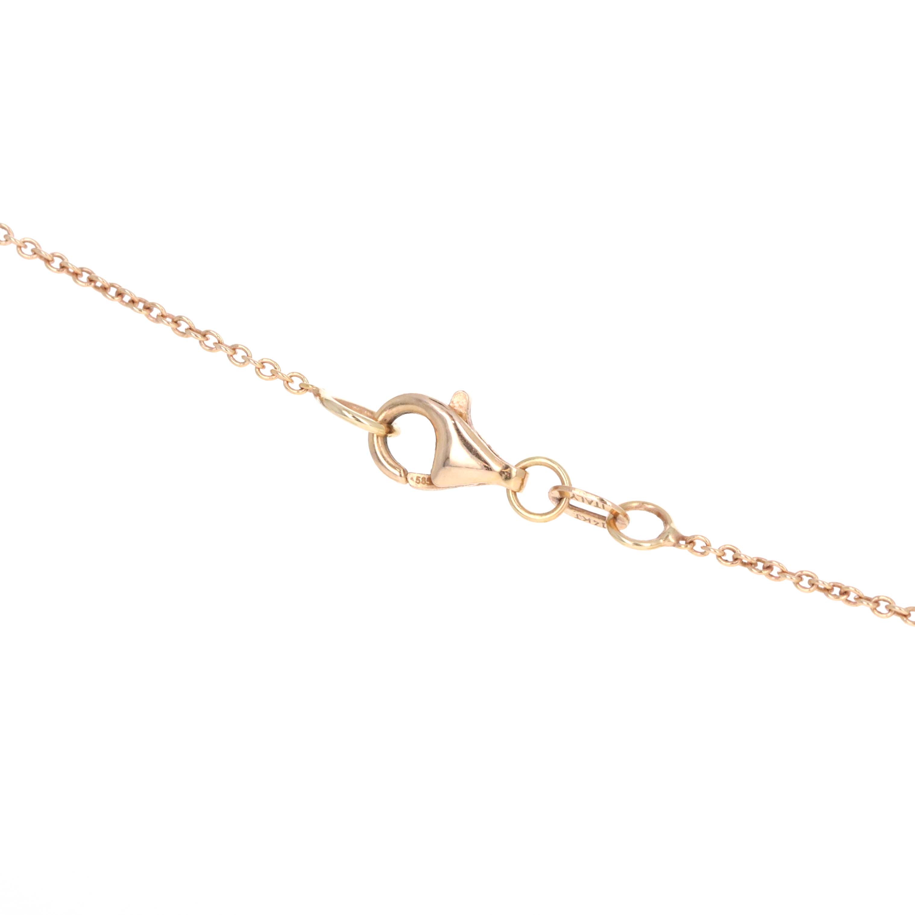 14K Rose Gold 0.38 Carat Diamond Pave Pendant Necklace - Queen May