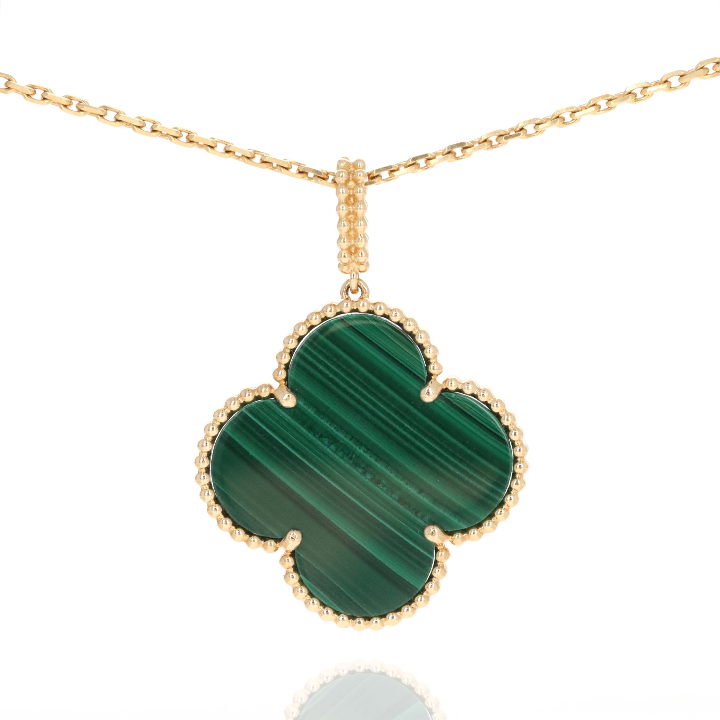 Van Cleef & Arpels Magic Alhambra Long Necklace One Motif Malachite - Queen May