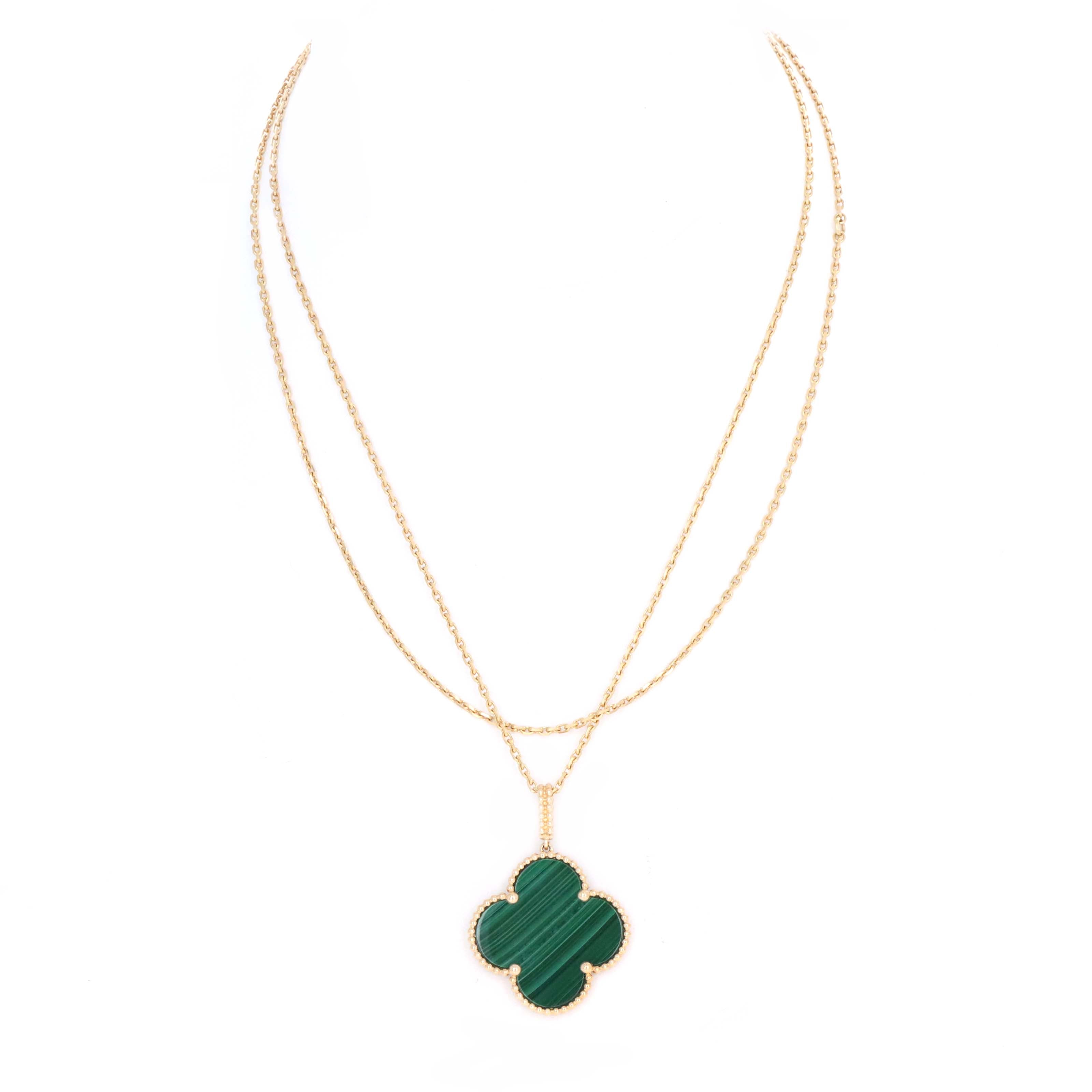 Van Cleef & Arpels Magic Alhambra Long Necklace One Motif Malachite - Queen May