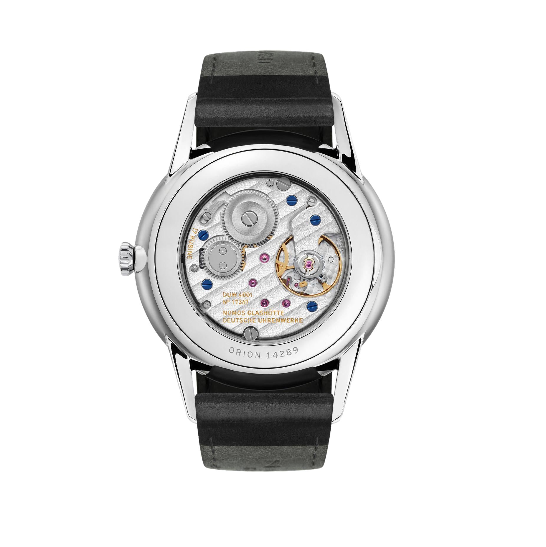 Nomos Glashütte Orion 38 Sapphire Crystal Back - Queen May