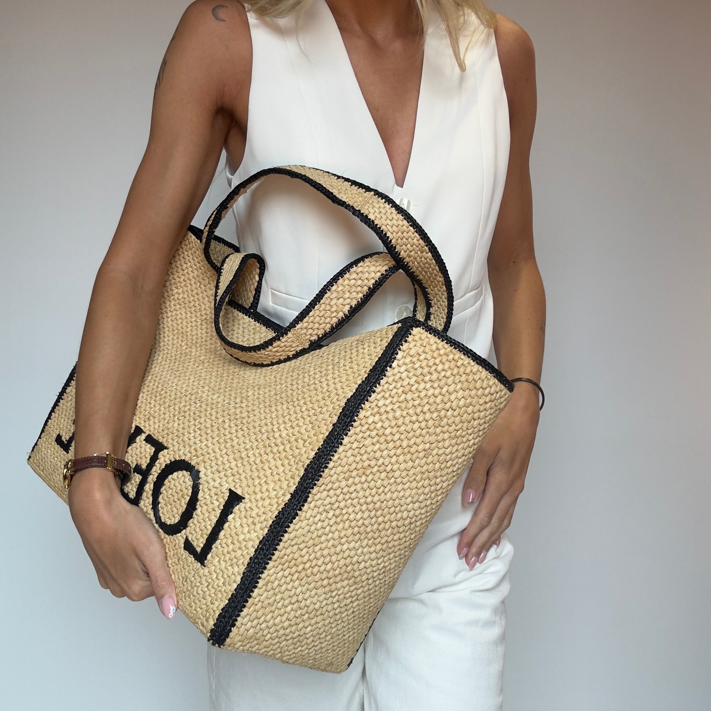 Loewe Paulas Ibiza Large Raffia Tote Bag
