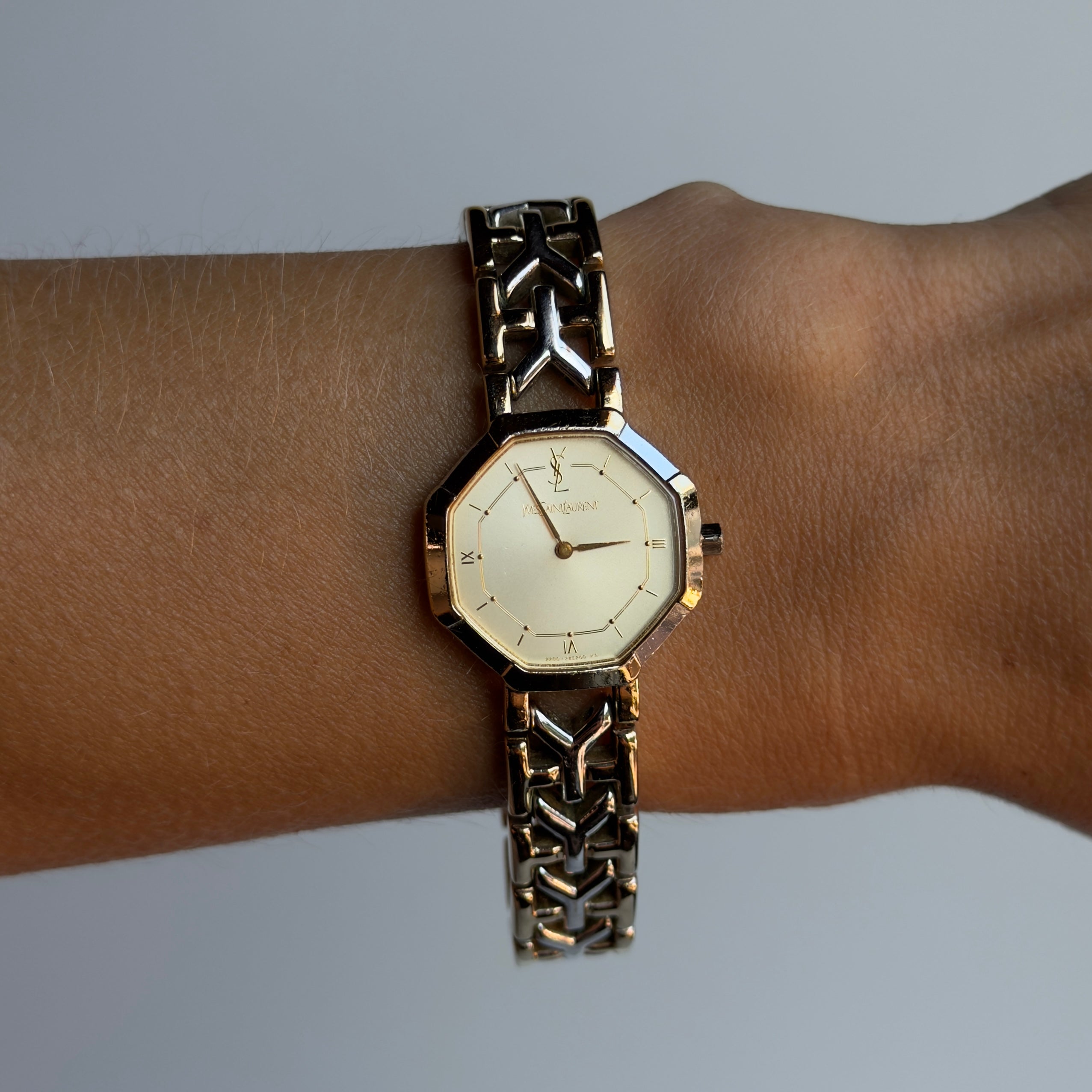 Yves Saint Laurent Octagon Two Tone Watch